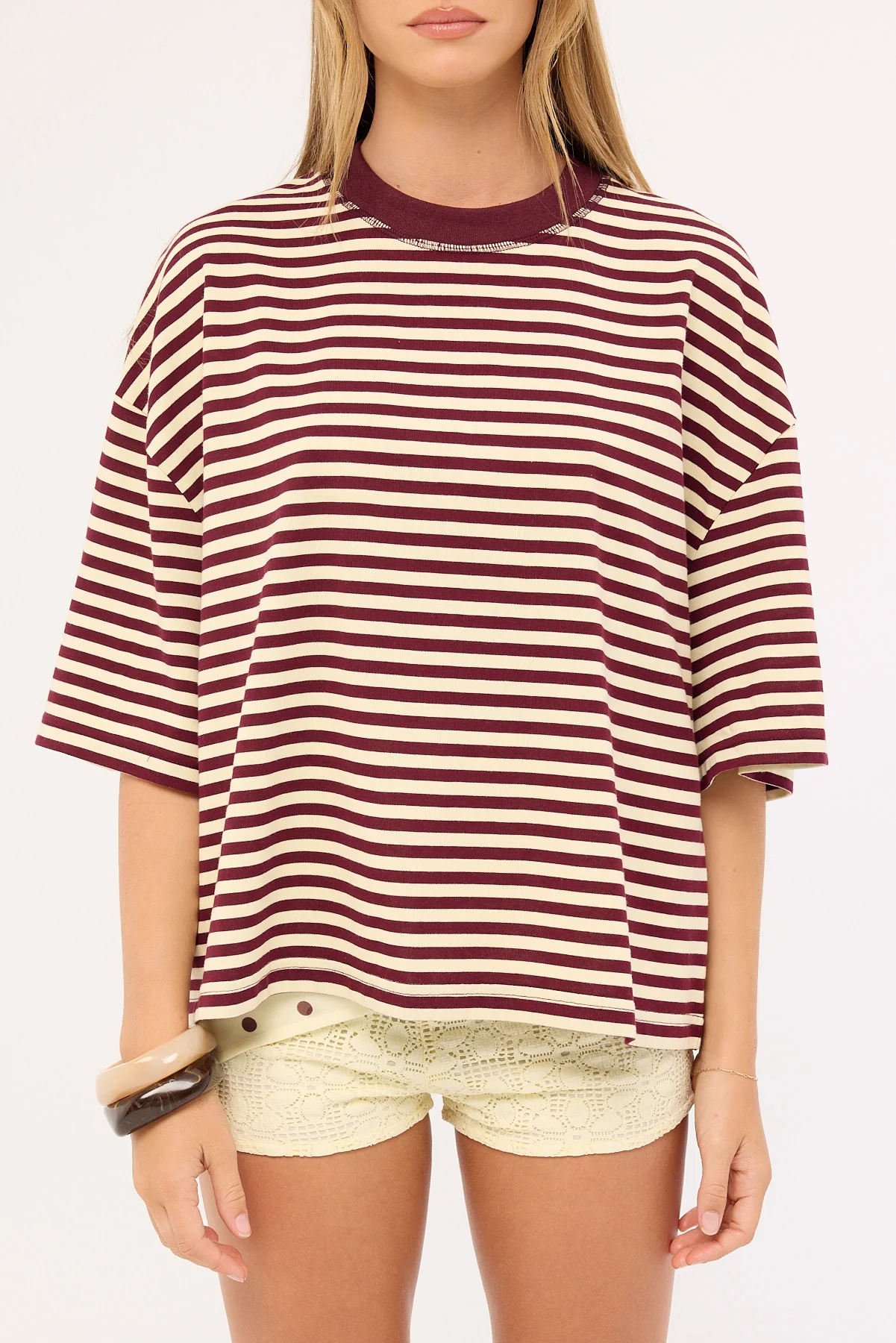 Lioness Bloom Short Sleeve Plum Stripe - Image 6