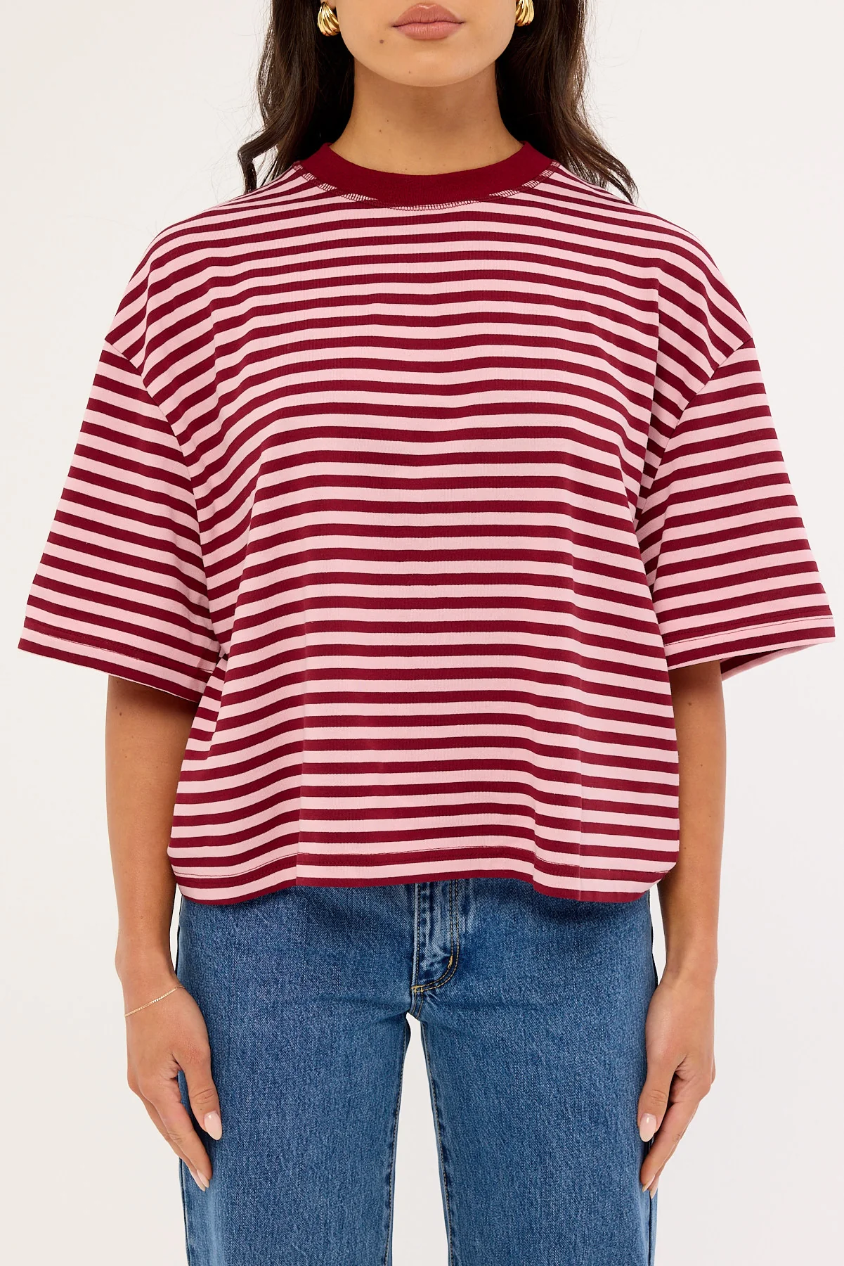 Lioness Bloom Short Sleeve Raspberry Blush Stripe - Image 13
