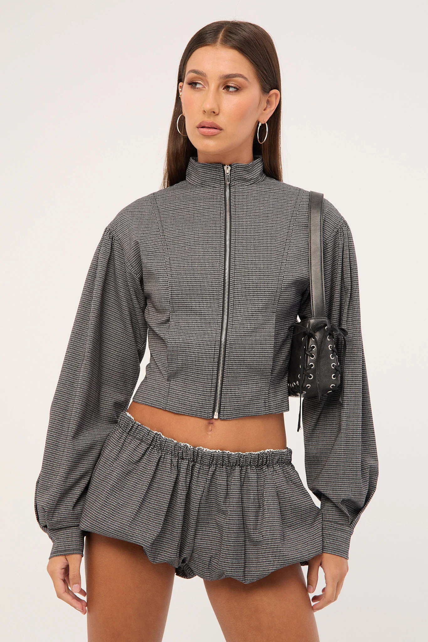 Lioness Eclipse Mini Short Onyx Plaid - Image 2