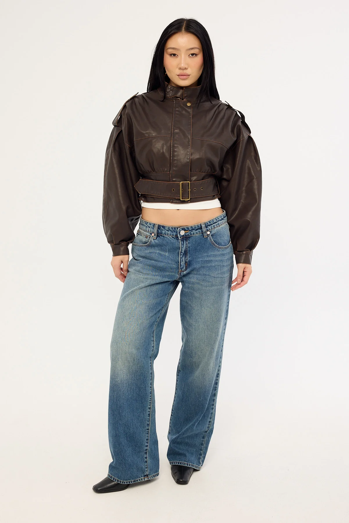 Lioness Gigi Leather Jacket Chocolate - Image 2