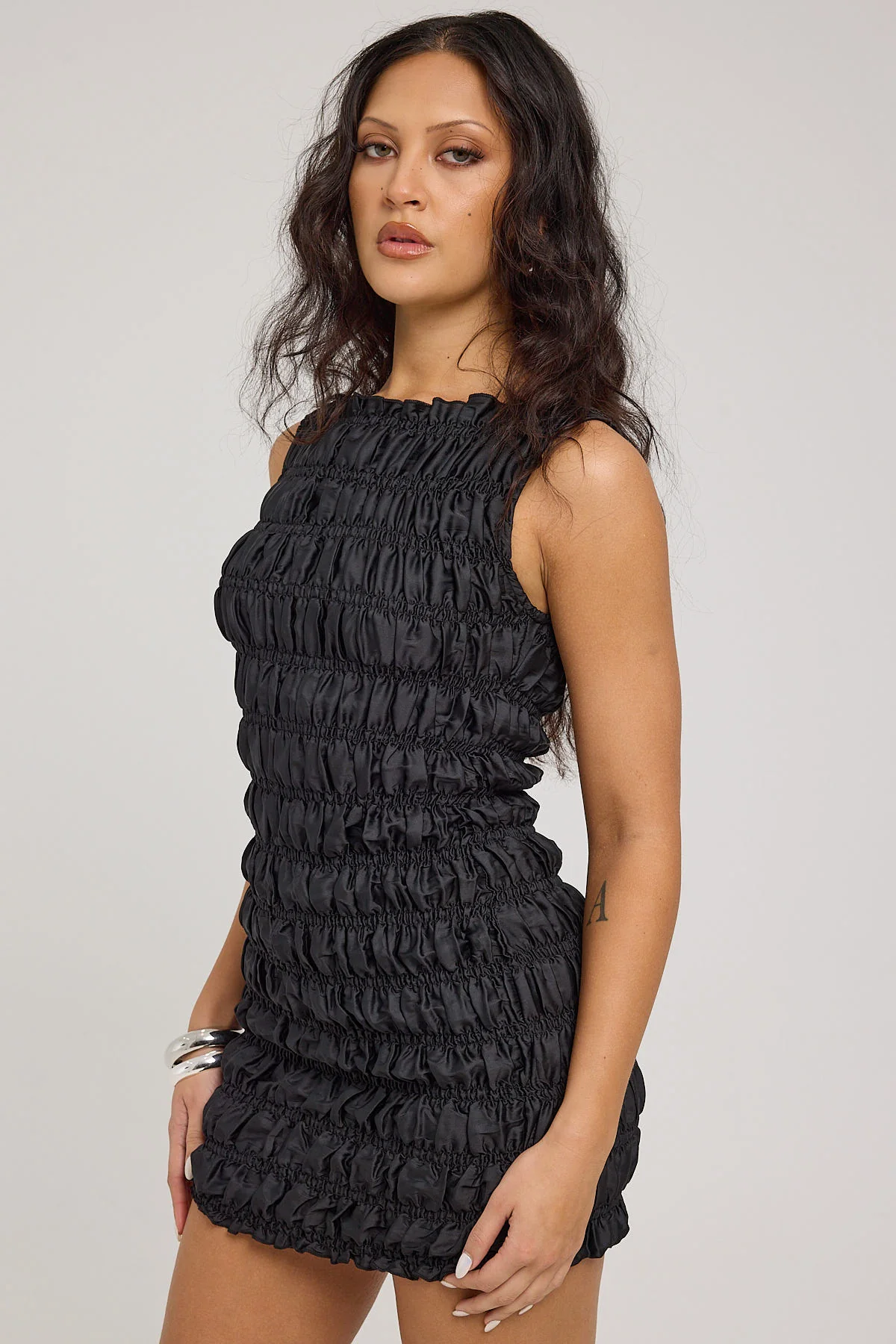 Lioness Guccio Mini Dress Onyx - Image 3