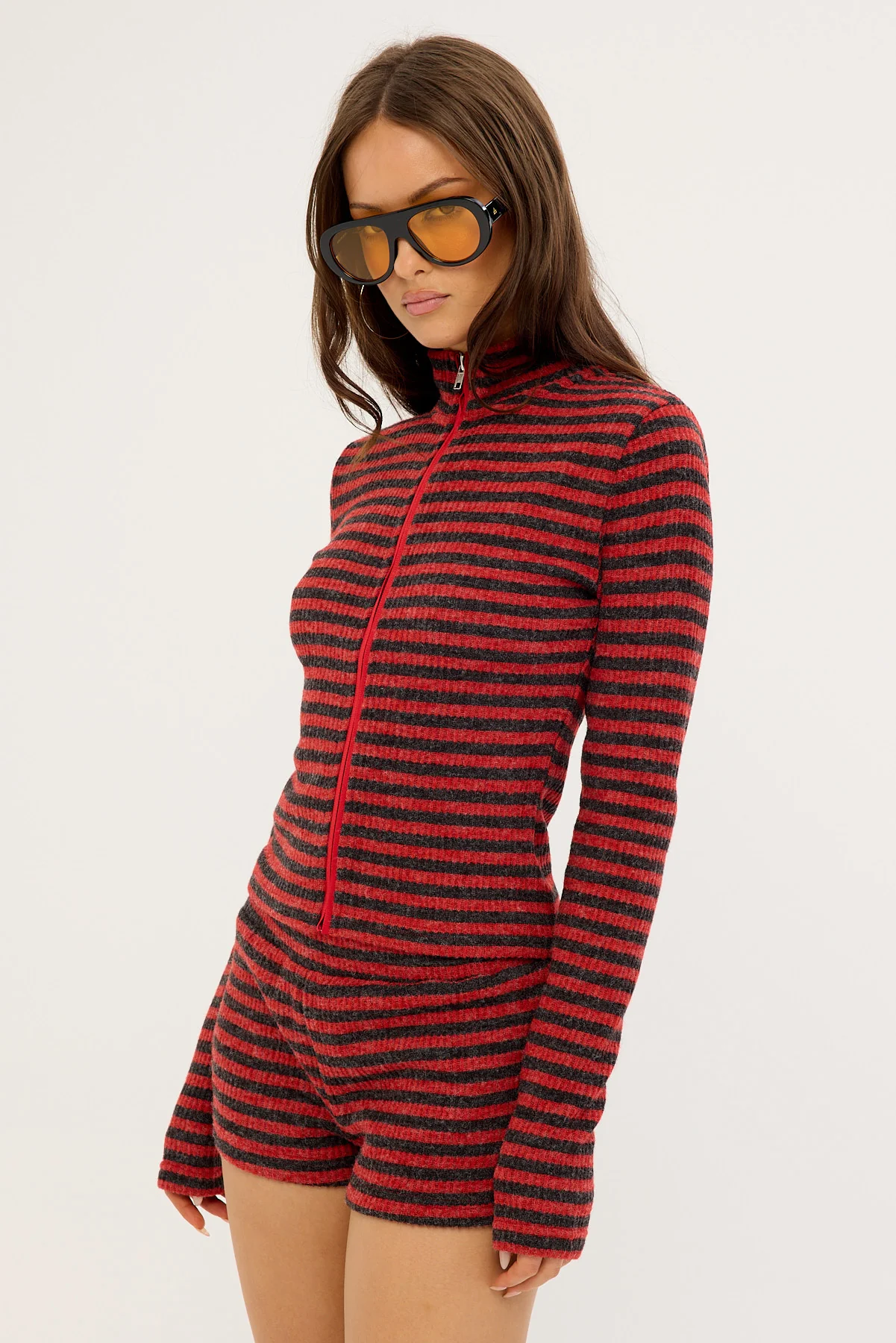 Lioness Housewife Knit Short Crimson Stripe - Image 3