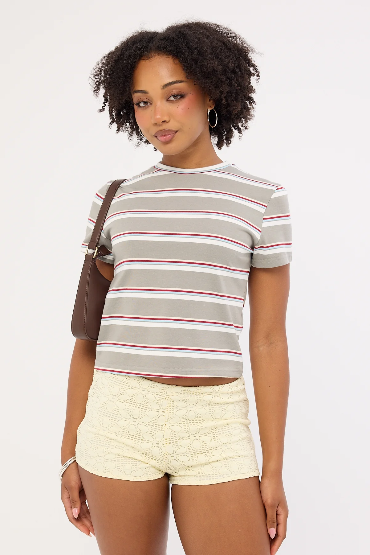Lioness Loft Stripe Tee Ash