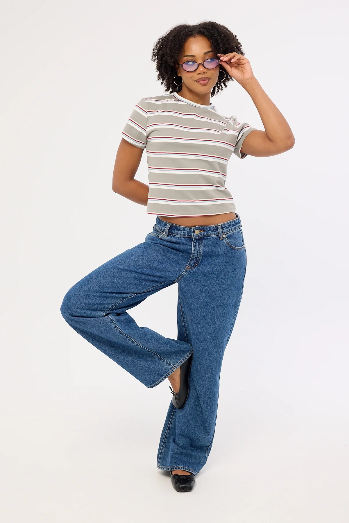 Lioness Loft Stripe Tee Ash - Image 3