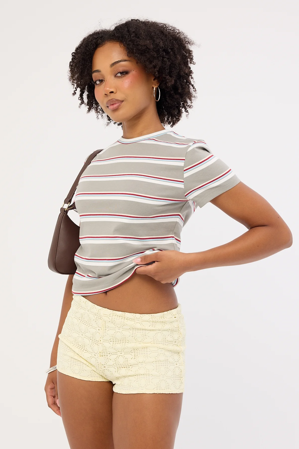 Lioness Loft Stripe Tee Ash - Image 4