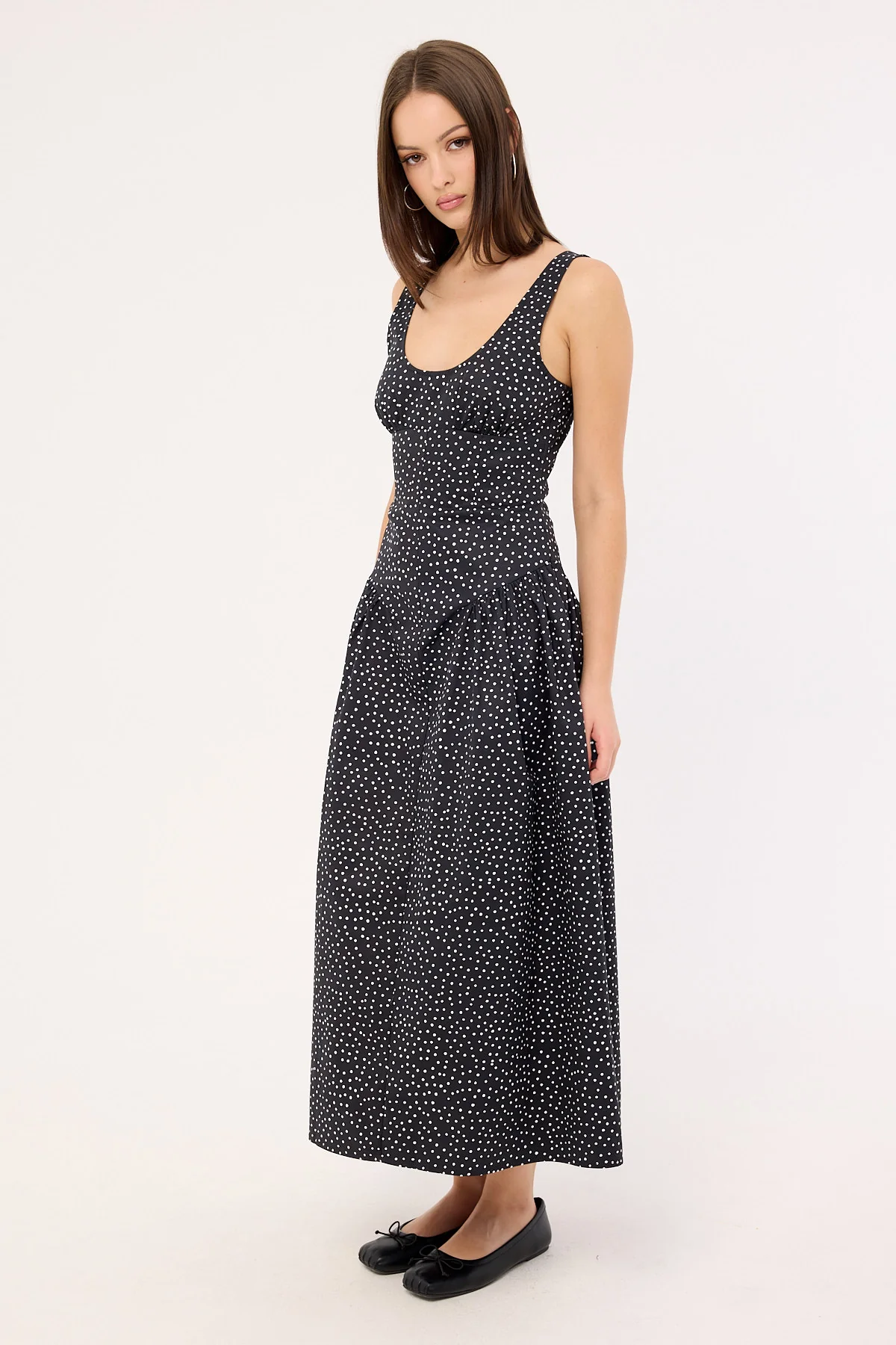 Lioness Luna Rosa Maxi Dress Noir Polka - Image 4