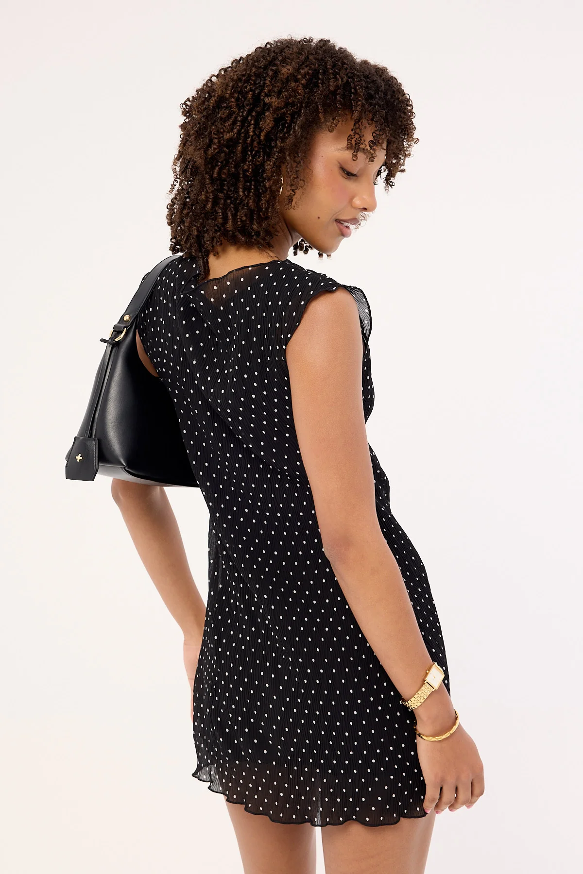 Lioness Mariner Mini Dress Noir Polka - Image 5