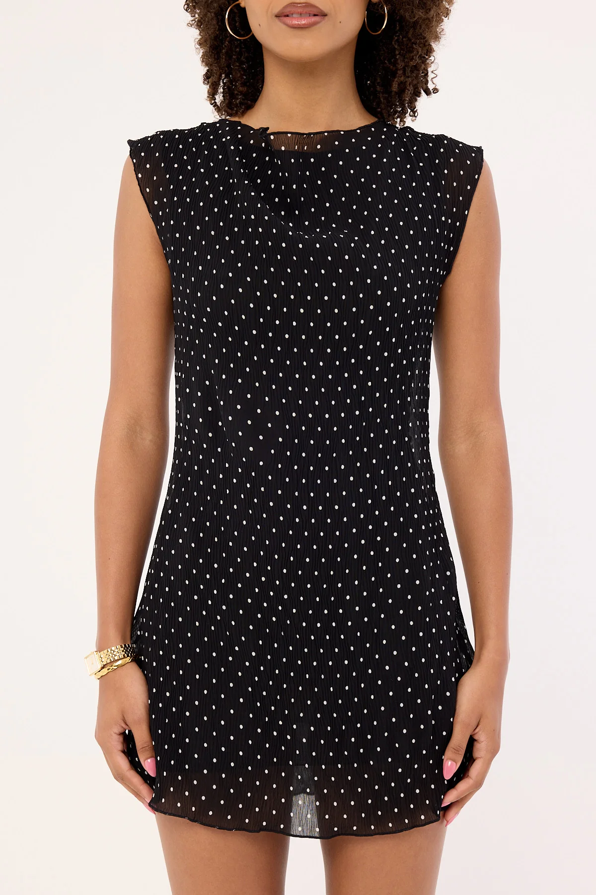 Lioness Mariner Mini Dress Noir Polka - Image 6