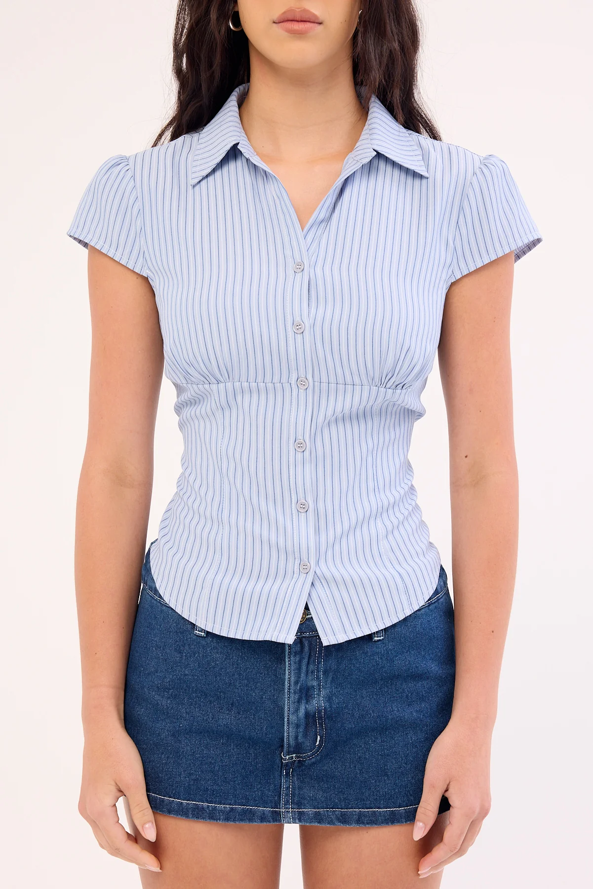 Lioness Mon Cheri Blouse Baby Blue Stripe - Image 4