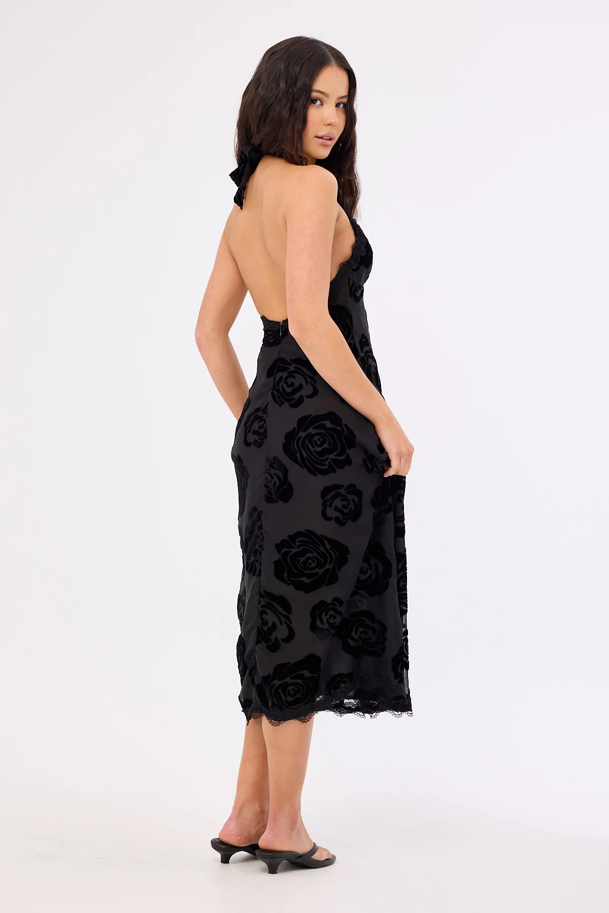 Lioness Stars Align Midi Dress Burnt Noir Rose - Image 7
