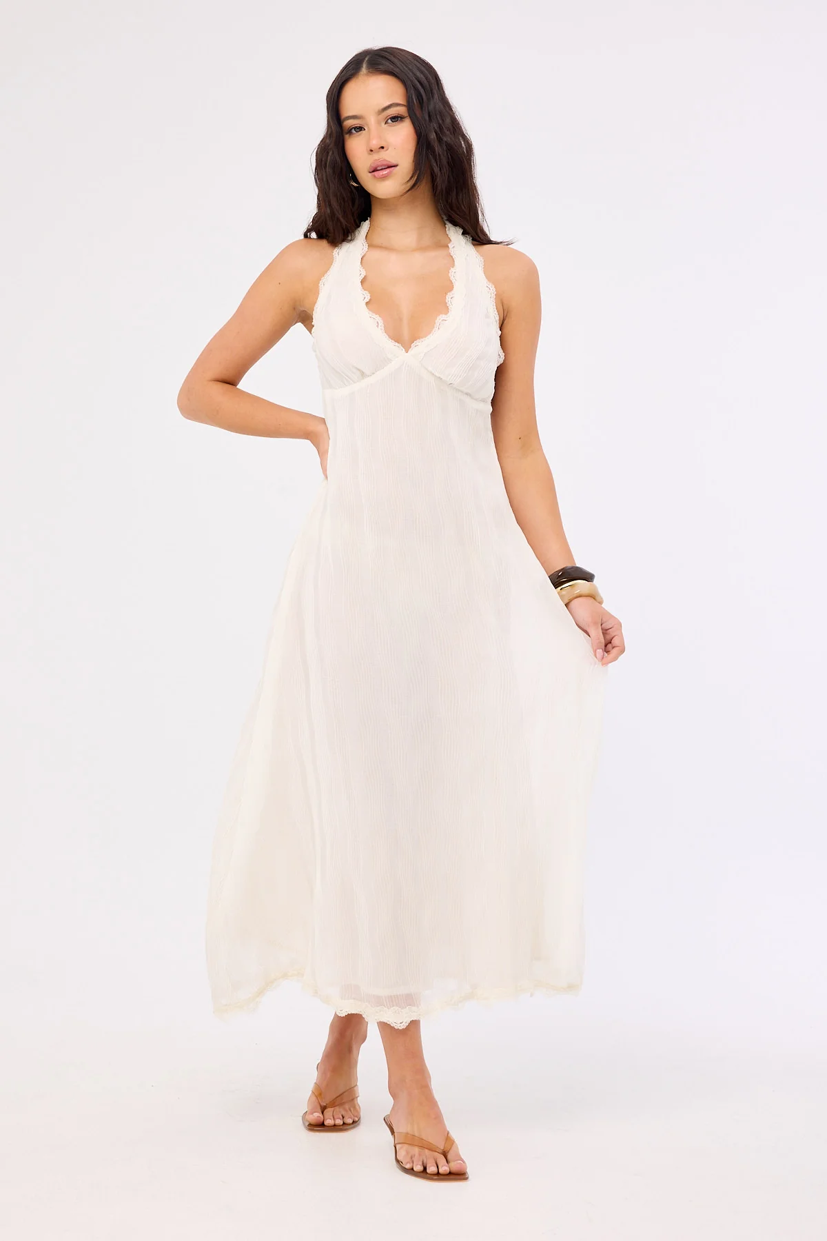 Lioness Stars Align Midi Dress Cream - Image 4