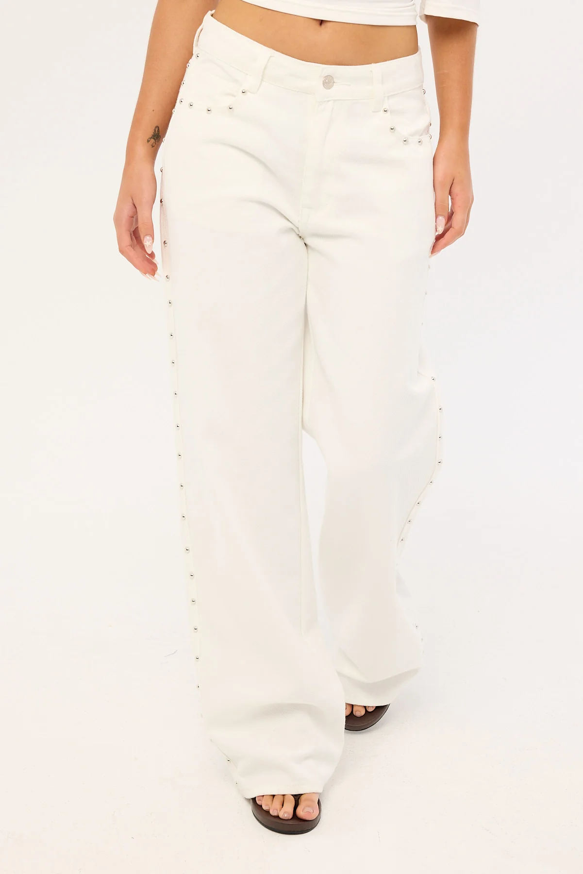 Lioness Top Model Studded Jean Porcelain - Image 2