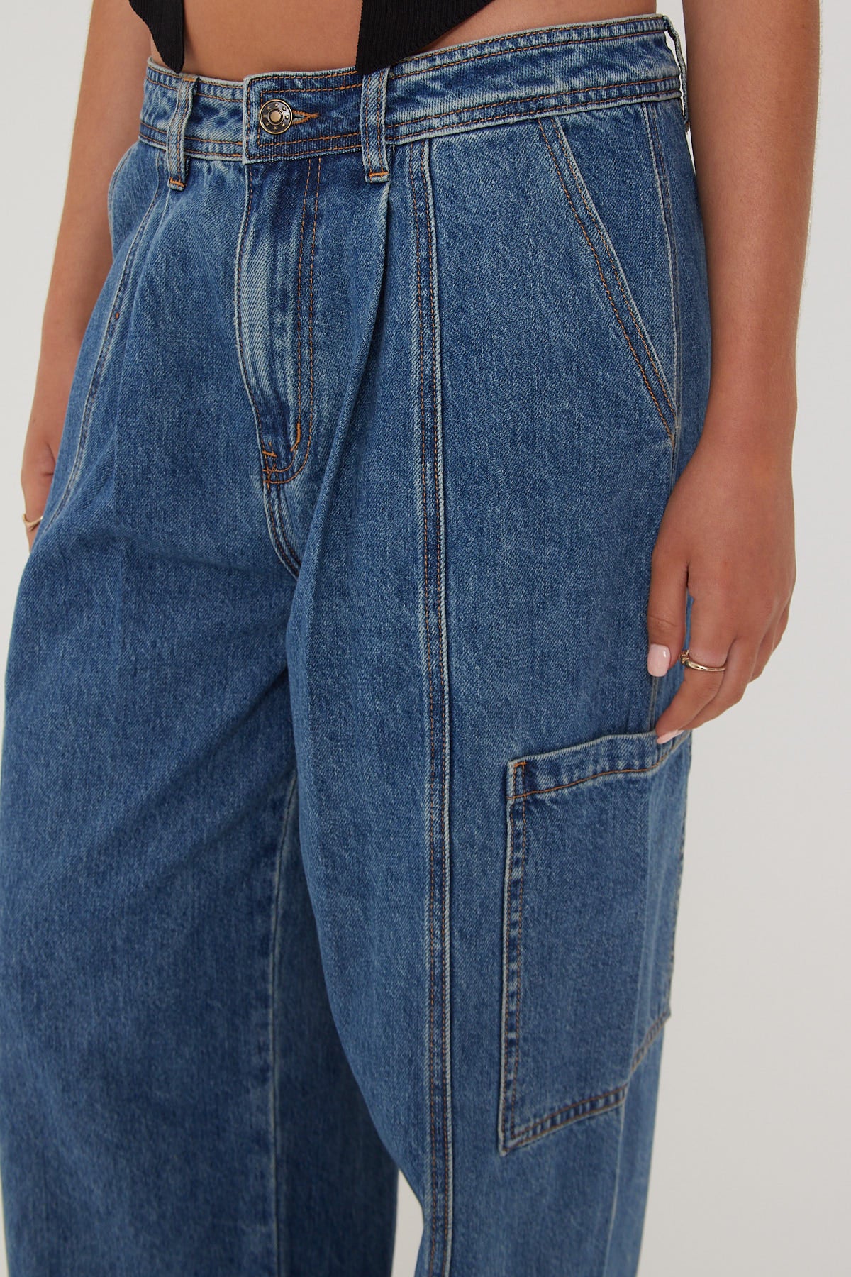 Lioness Veneda Baggy Jean Blue Denim - Image 5
