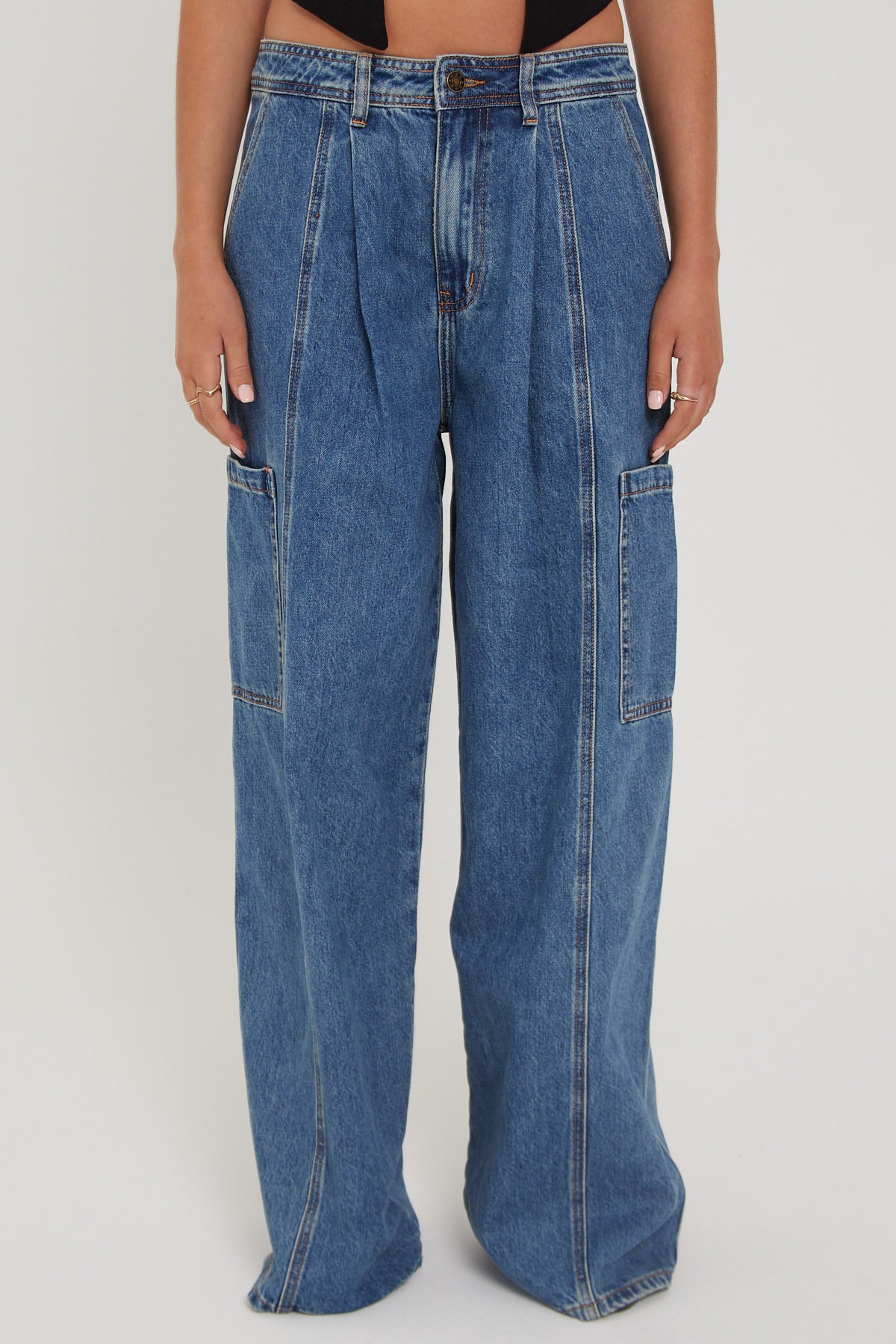 Lioness Veneda Baggy Jean Blue Denim - Image 6