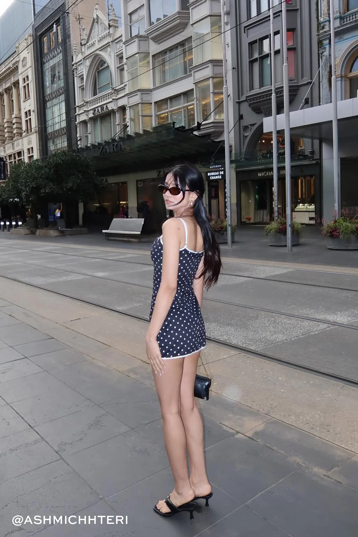 Lioness Voyage Mini Dress Noir Polka - Image 2