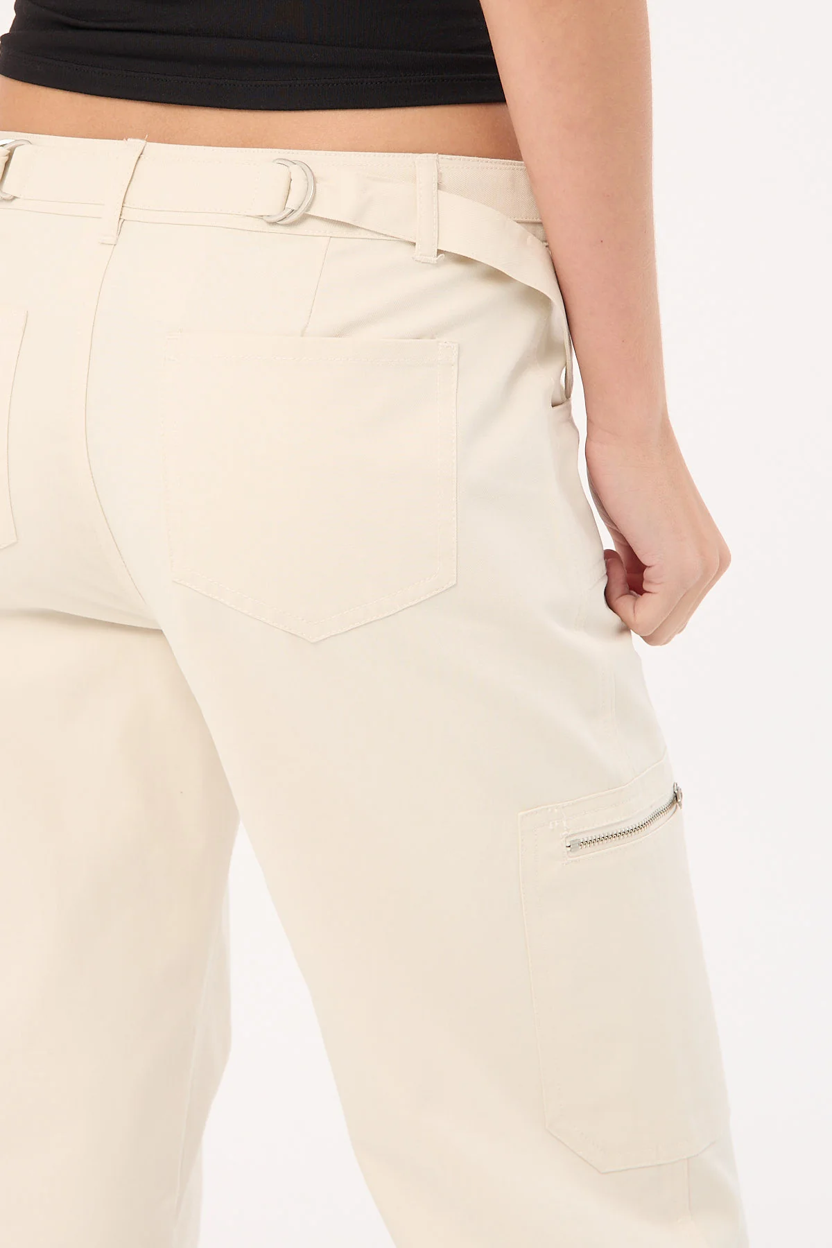 Luck & Trouble Aesha Low Rise Cargo Pant Stone - Image 5