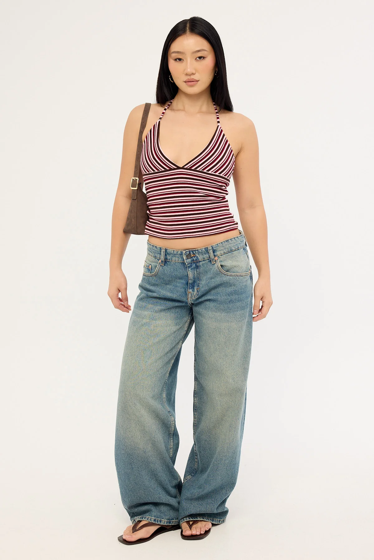 Luck & Trouble Aida Stripe Halter Top Multi Stripe - Image 2