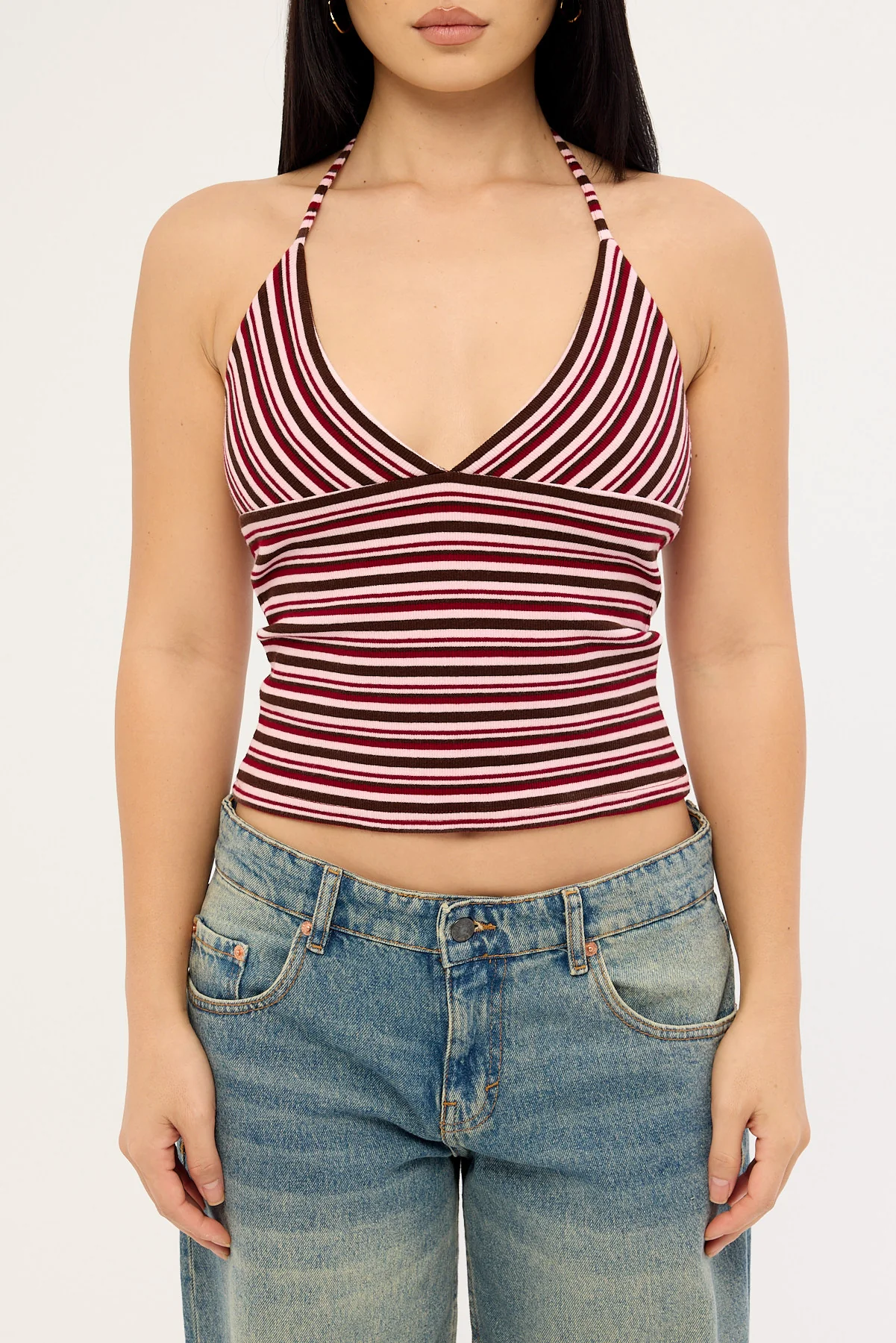 Luck & Trouble Aida Stripe Halter Top Multi Stripe - Image 8