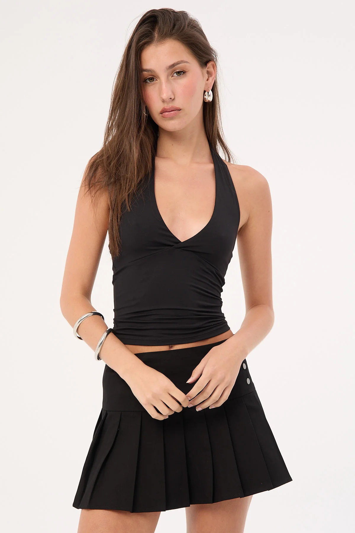 Luck & Trouble Anya Pleated Skirt Black - Image 3