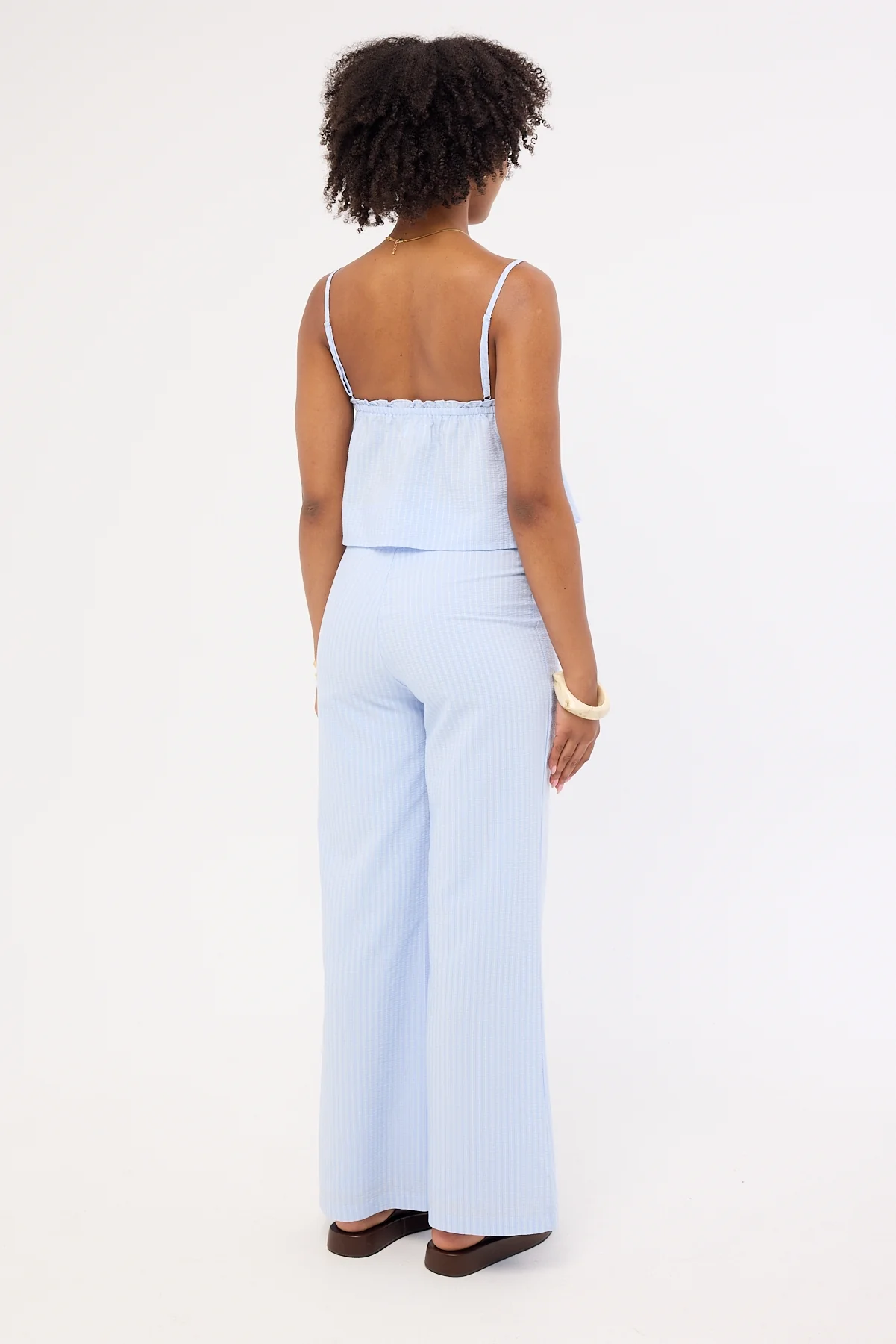 Luck & Trouble Ari Stripe Tie Side Pant Blue Stripe - Image 6