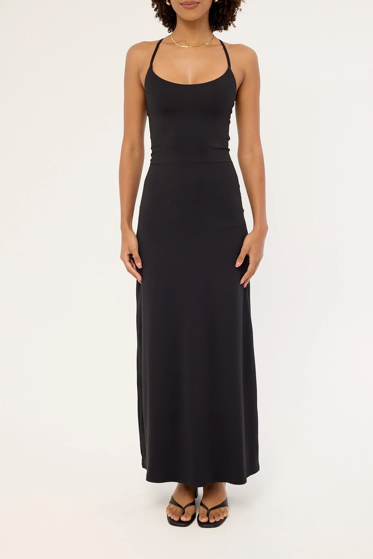 Luck & Trouble Arli Lace Up Back Maxi Dress Black - Image 6