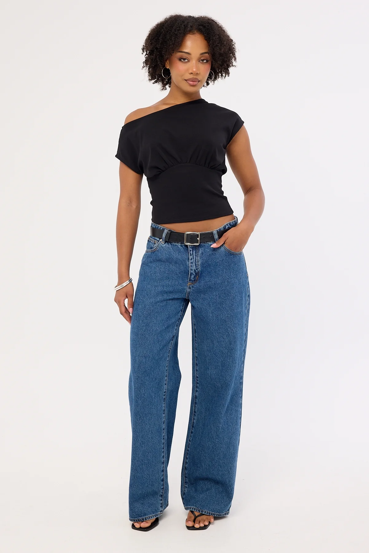 Luck & Trouble Asta Cinched Waist T-shirt Black - Image 3
