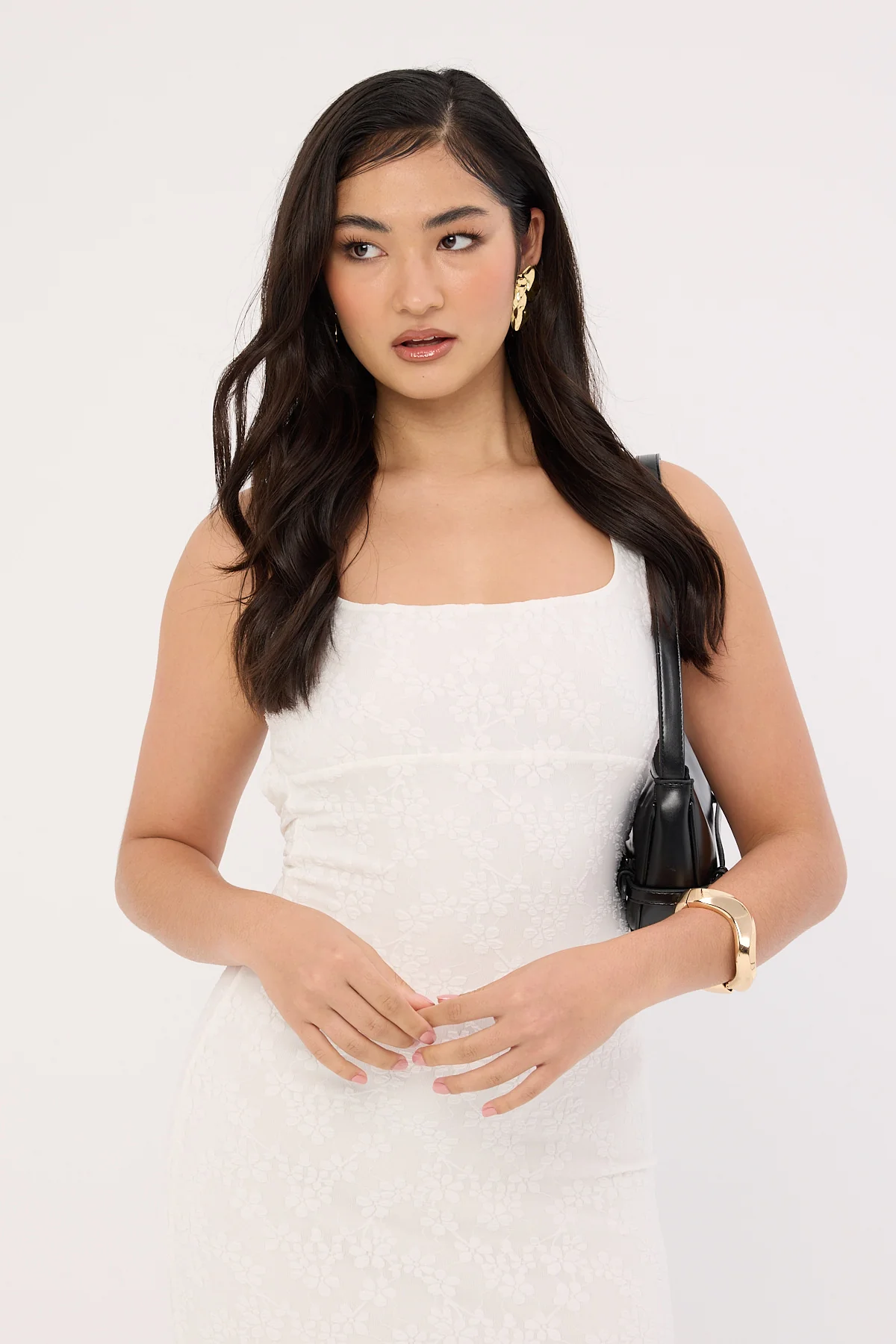 Luck & Trouble Aster Halter Tie Back Maxi Dress White - Image 3