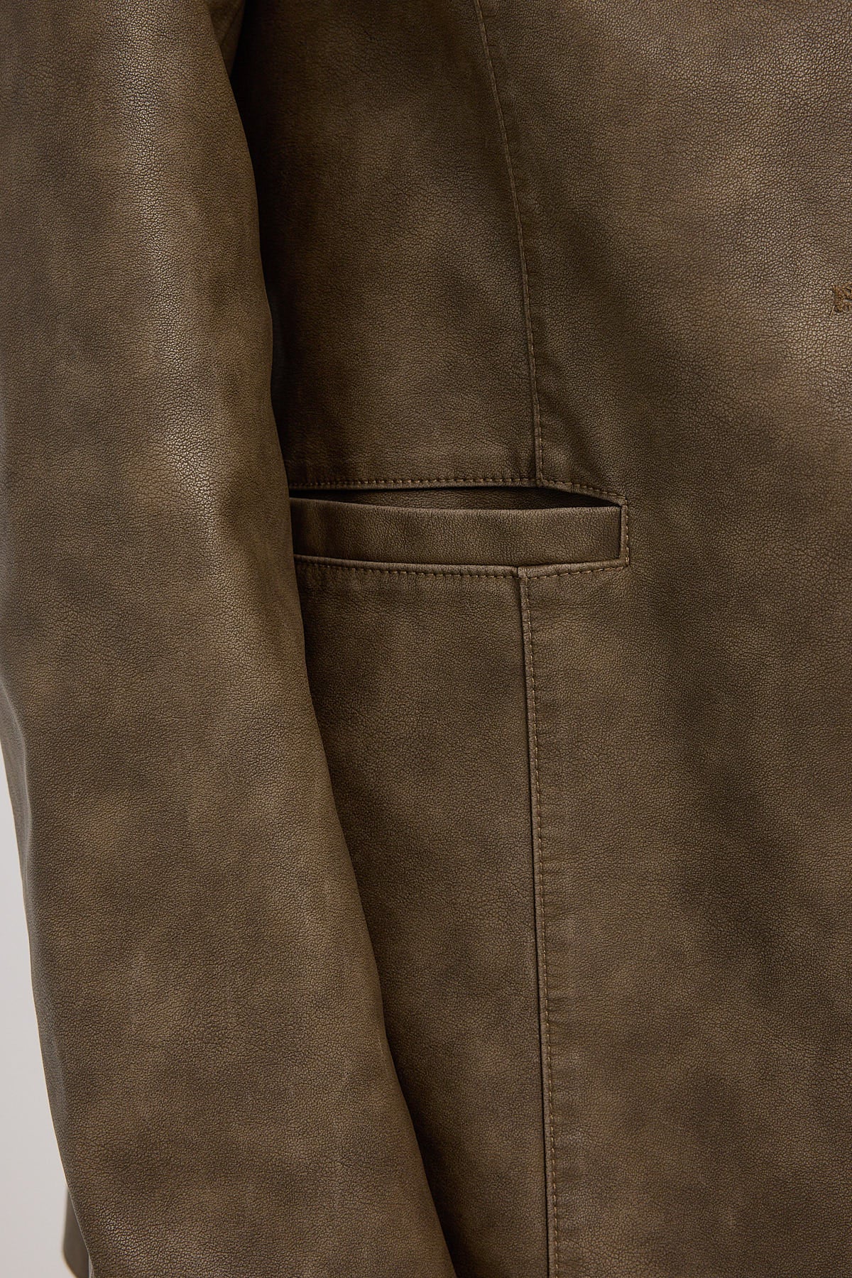 Luck & Trouble Baylor Textured PU Blazer Washed Brown - Image 6