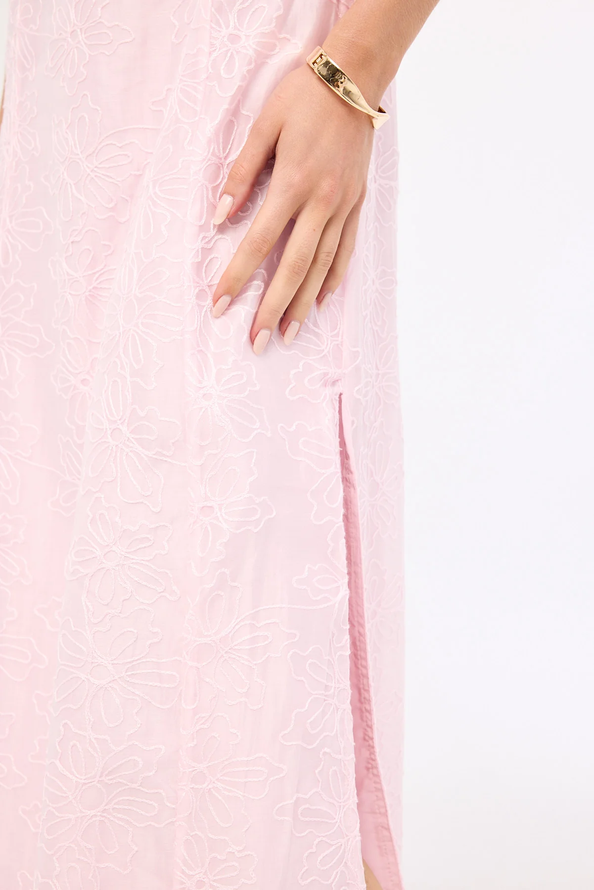 Luck & Trouble Belle Lace Up Back Maxi Dress Pink - Image 6