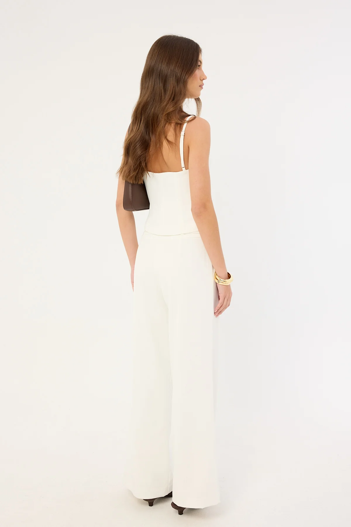 Luck & Trouble Bridgette Mid Rise Buckle Pant Off-White - Image 5