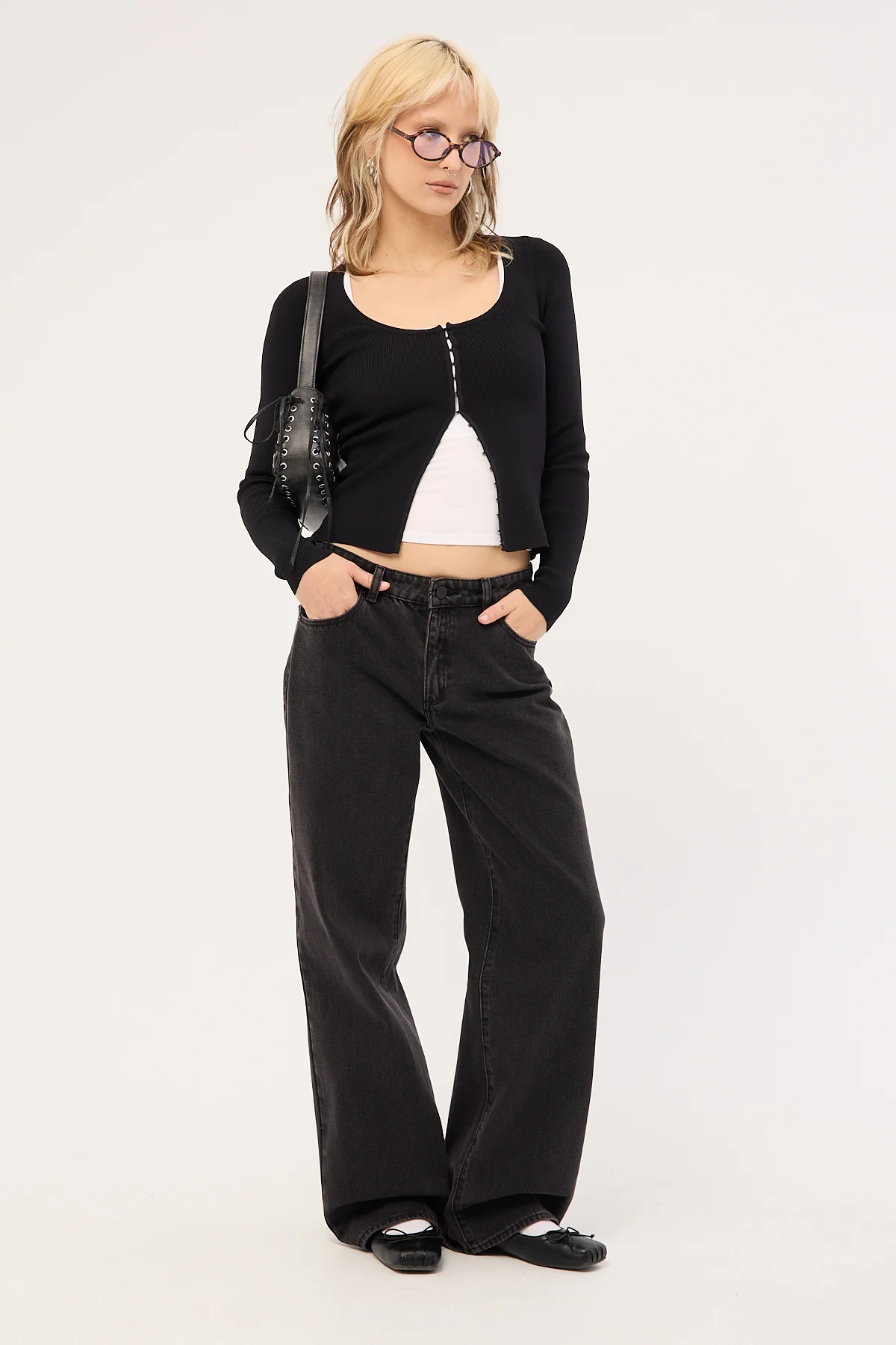 Luck & Trouble Brielle Long Sleeve Knit Top Black - Image 3