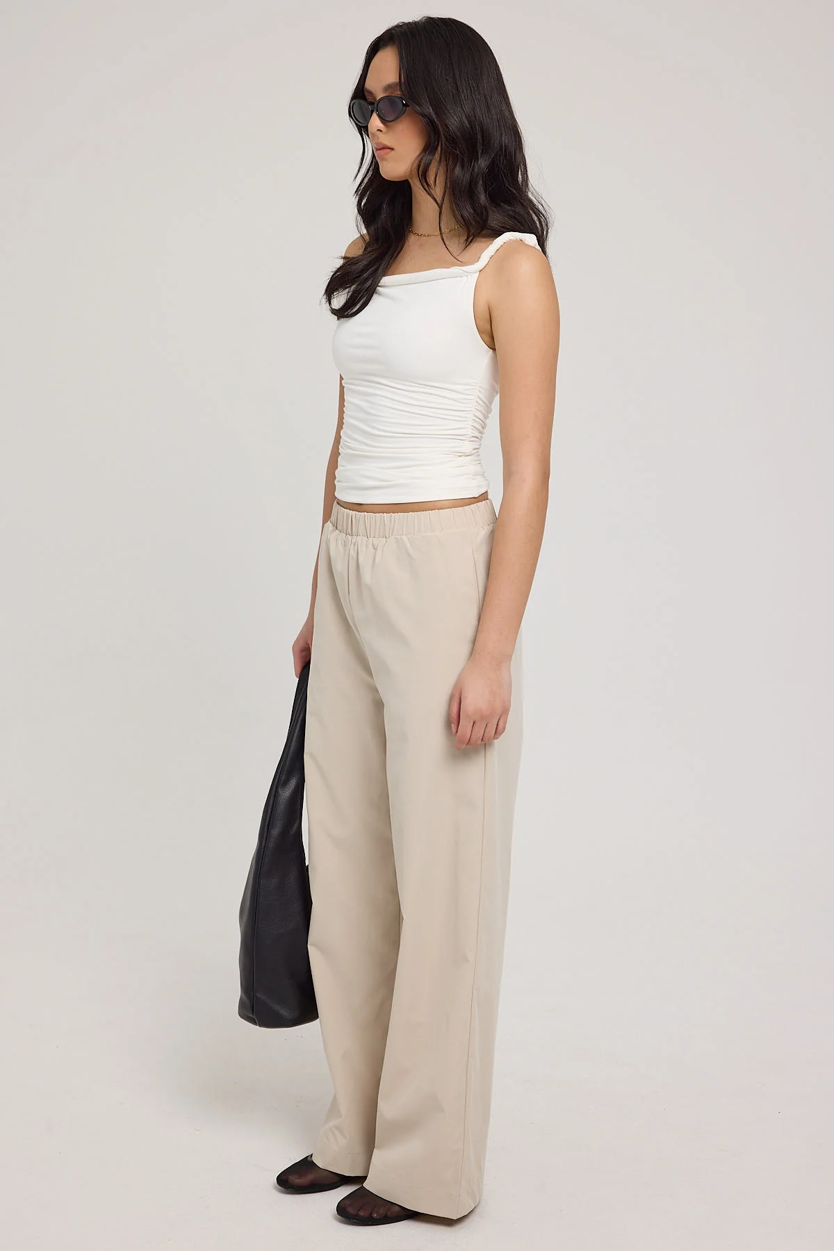 Luck & Trouble Cairo Mid Rise Relaxed Pant Stone - Image 2