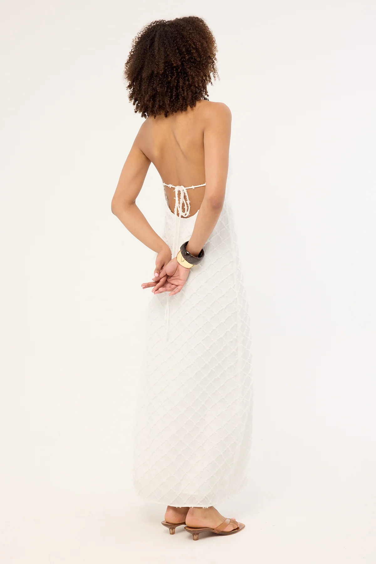 Luck & Trouble Carrie Halter Maxi Dress White - Image 4