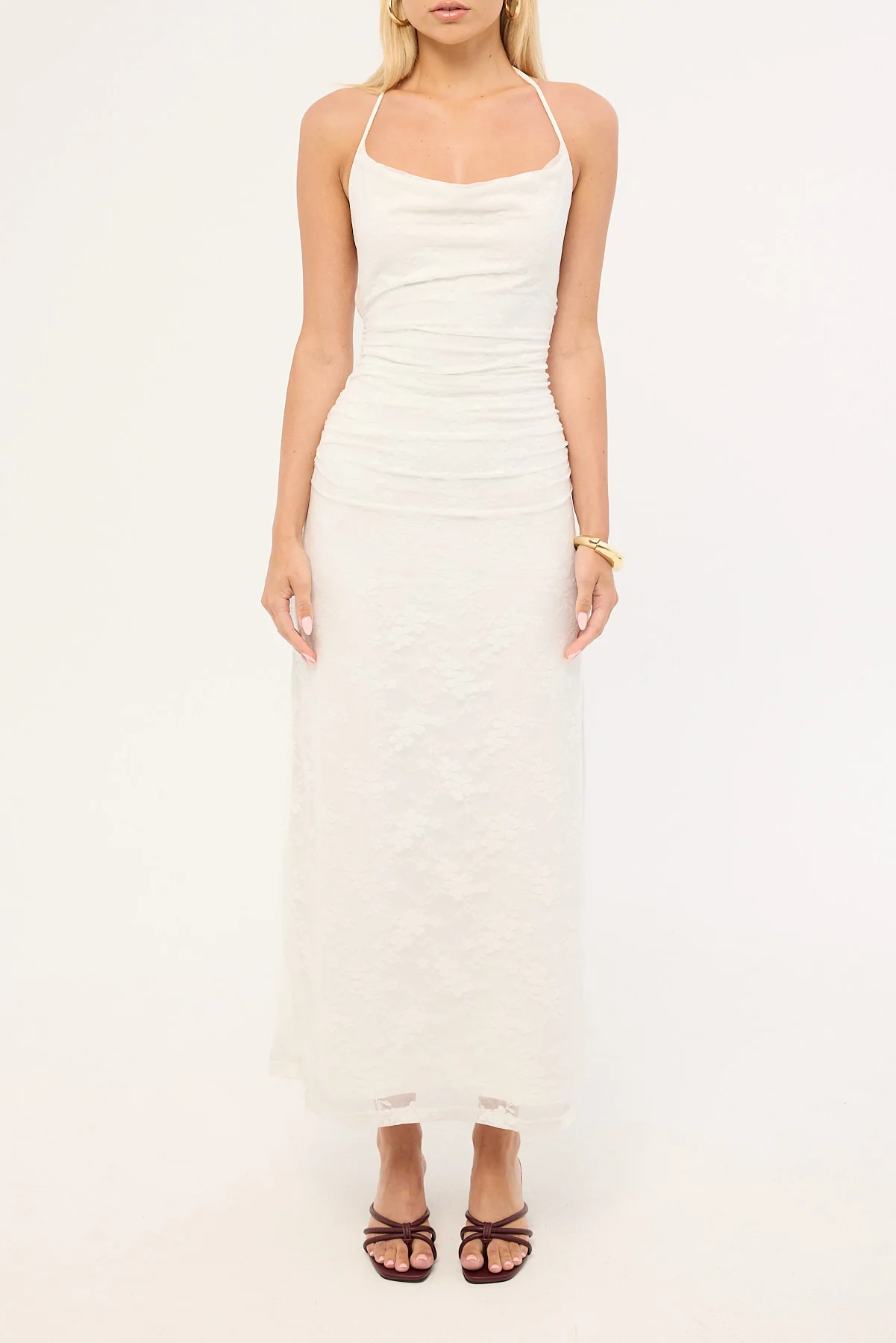 Luck & Trouble Celeste Lace Midi Dress White - Image 6
