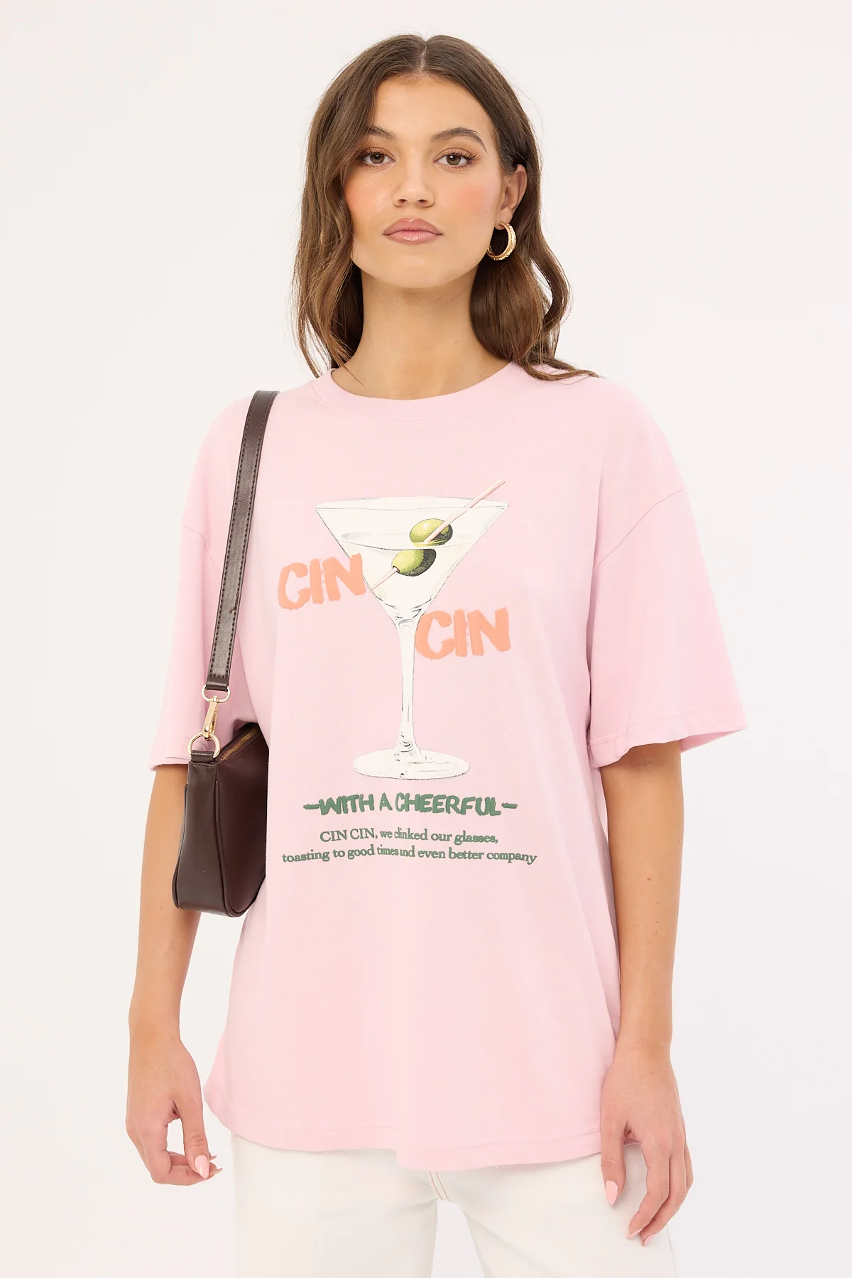 Luck & Trouble Cin Cin Oversized Tee Pink