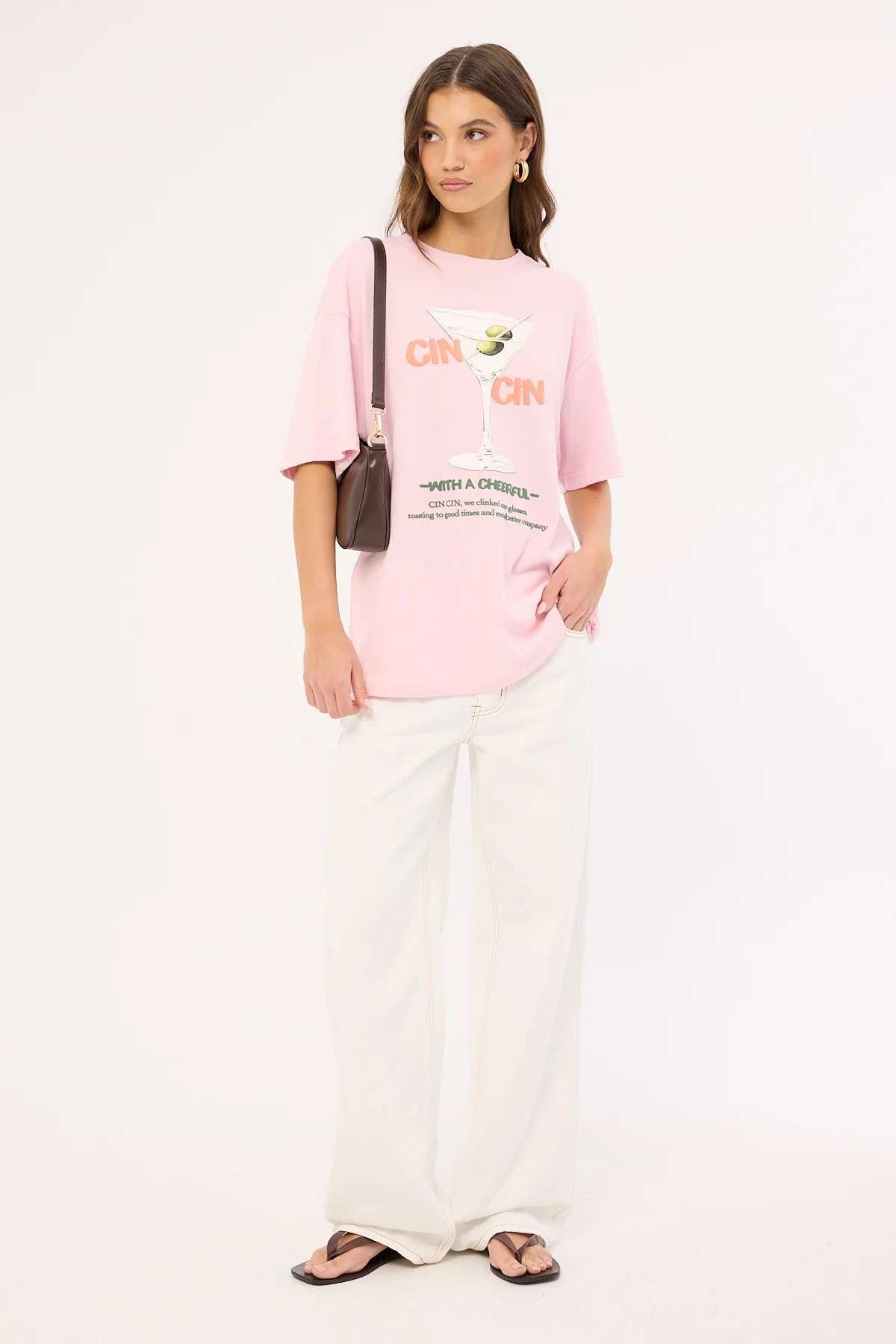 Luck & Trouble Cin Cin Oversized Tee Pink - Image 2