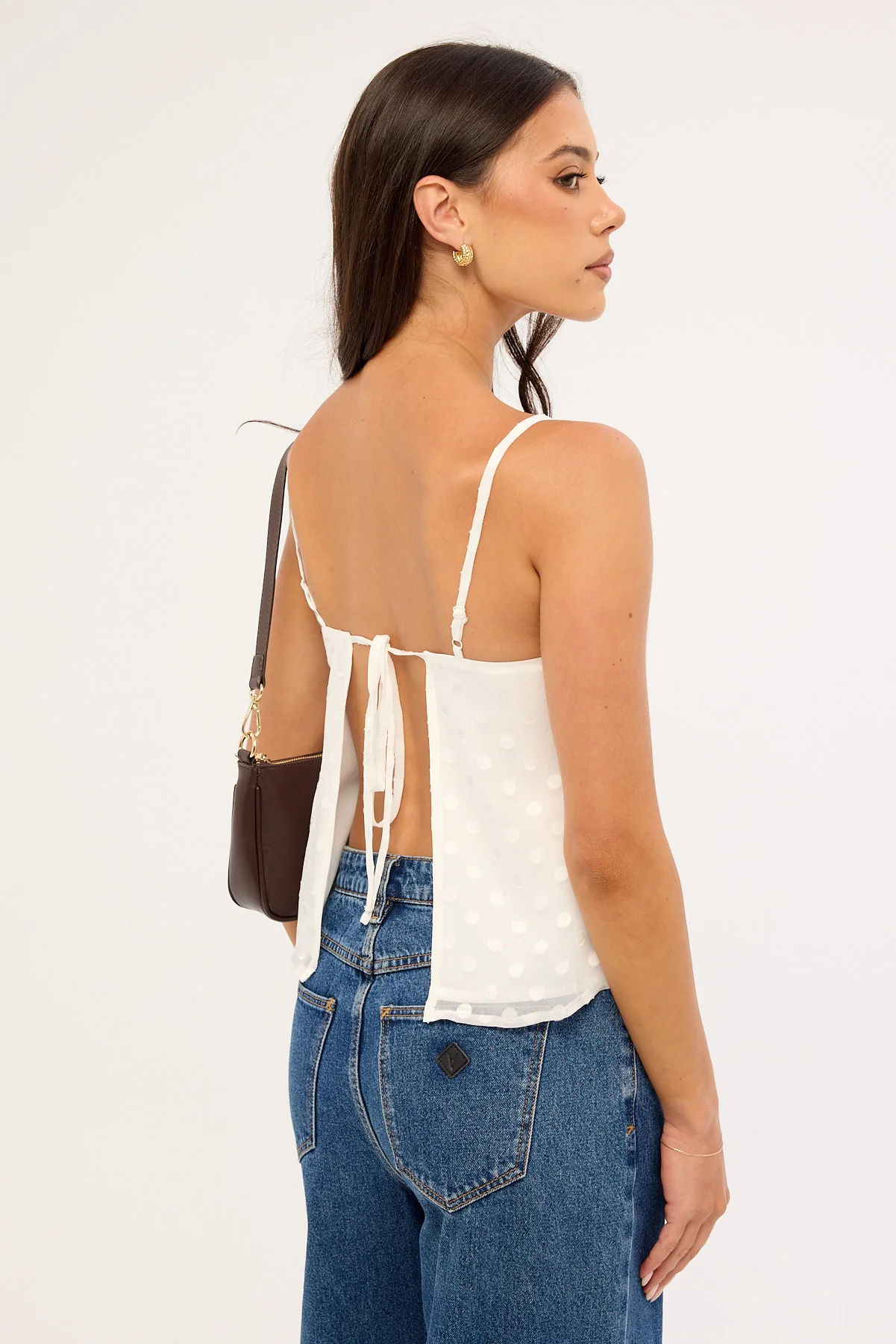 Luck & Trouble Coco Polka Cami Top White - Image 5