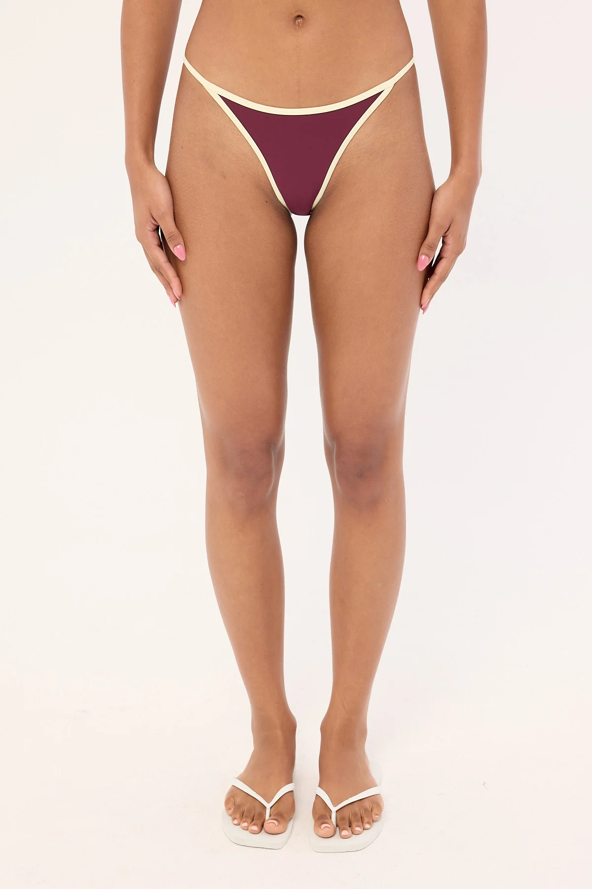 Luck & Trouble Costa Rica Contrast Bikini Bottom Plum - Image 6