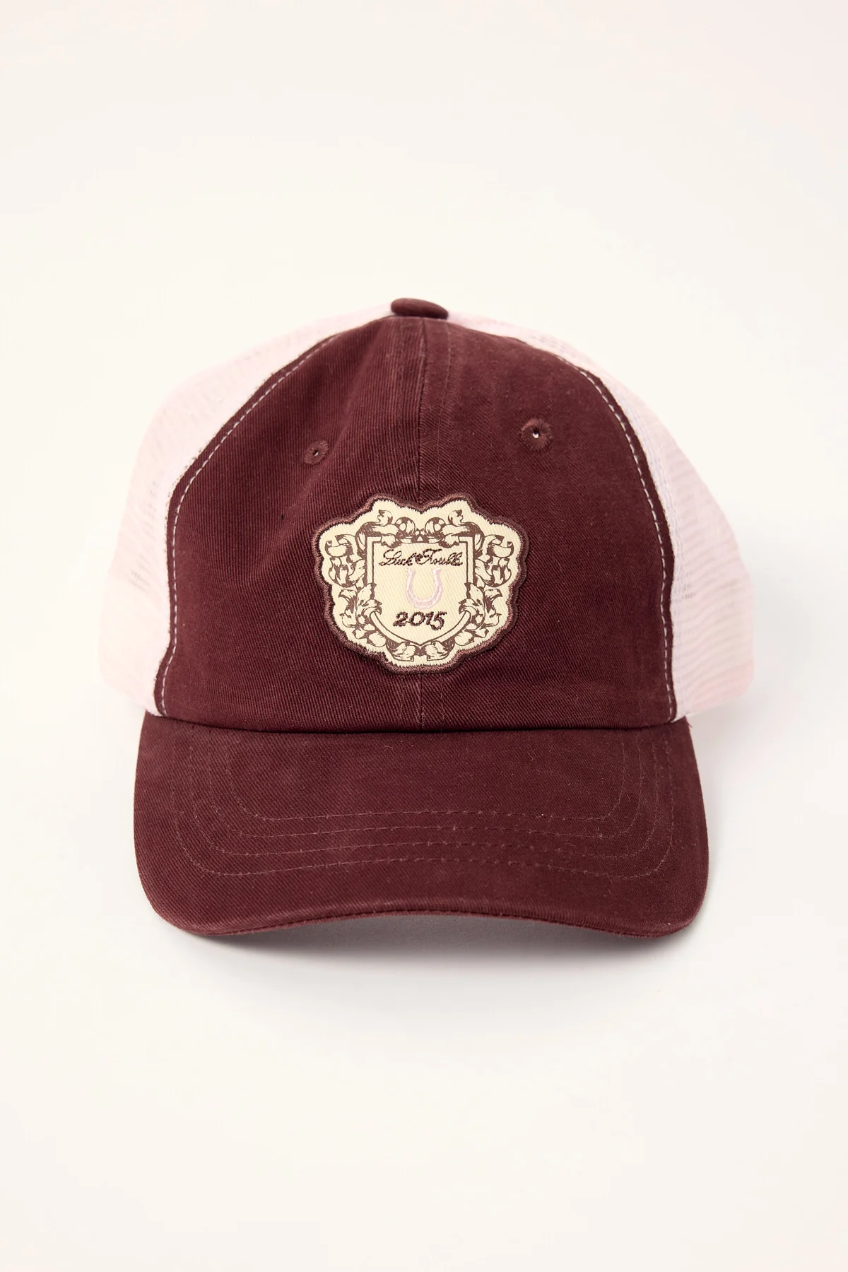 Luck & Trouble Crest Two Tone Trucker Cap Plum
