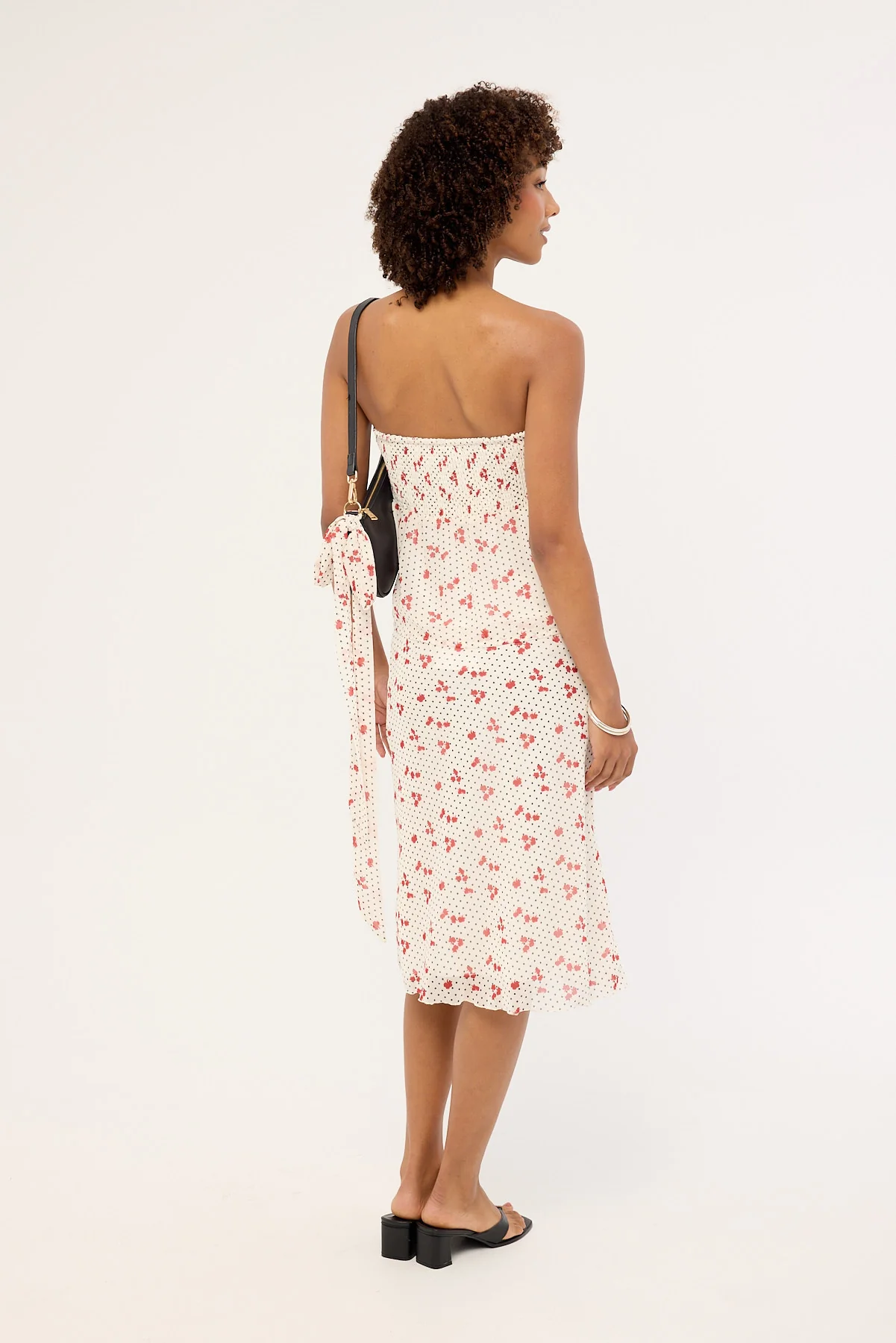 Luck & Trouble Daisie Polka Midi Skirt Off White - Image 5