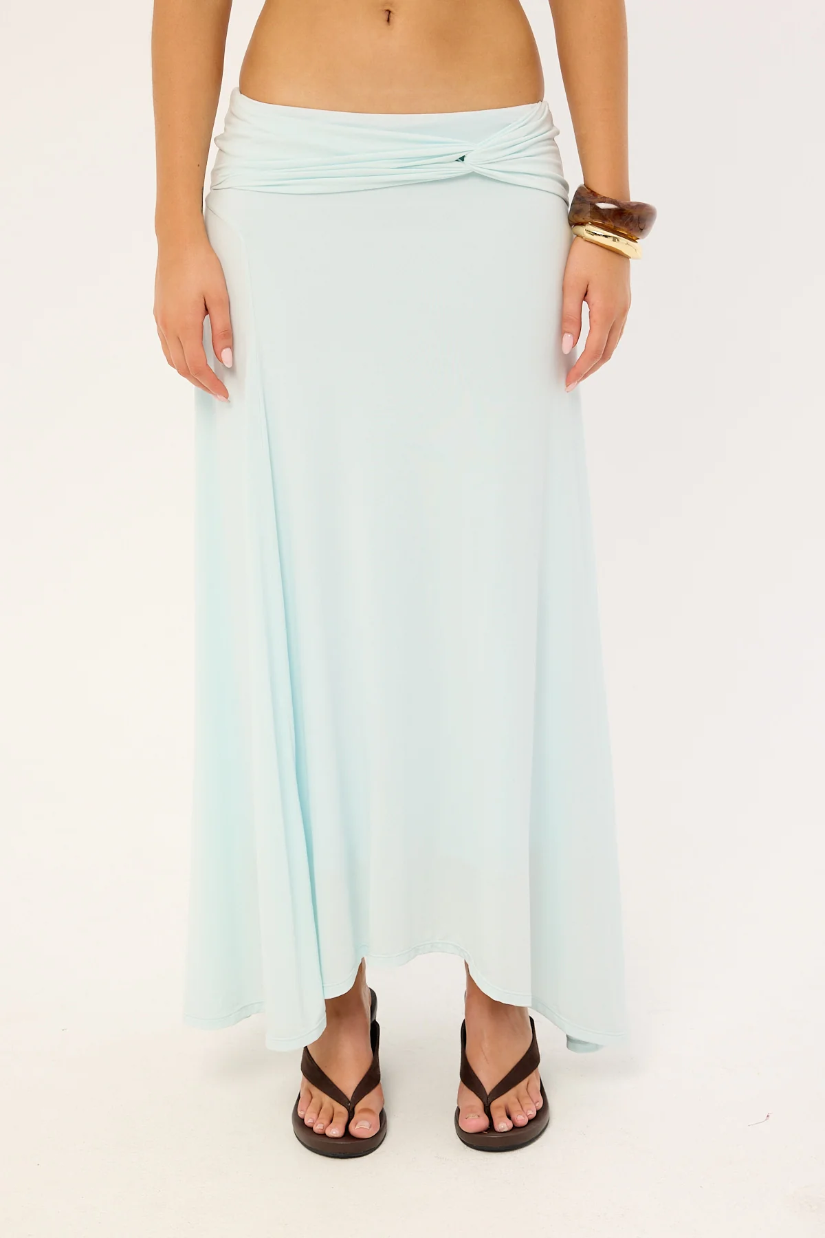 Luck & Trouble Dulcie Asymmetrical Midi Skirt Blue - Image 8