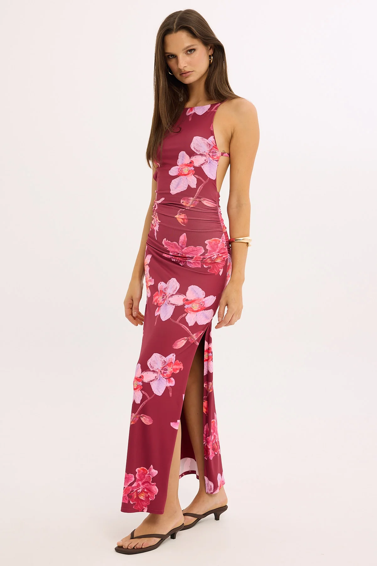 Luck & Trouble Esme Lani Split Midi Dress Floral Print - Image 4