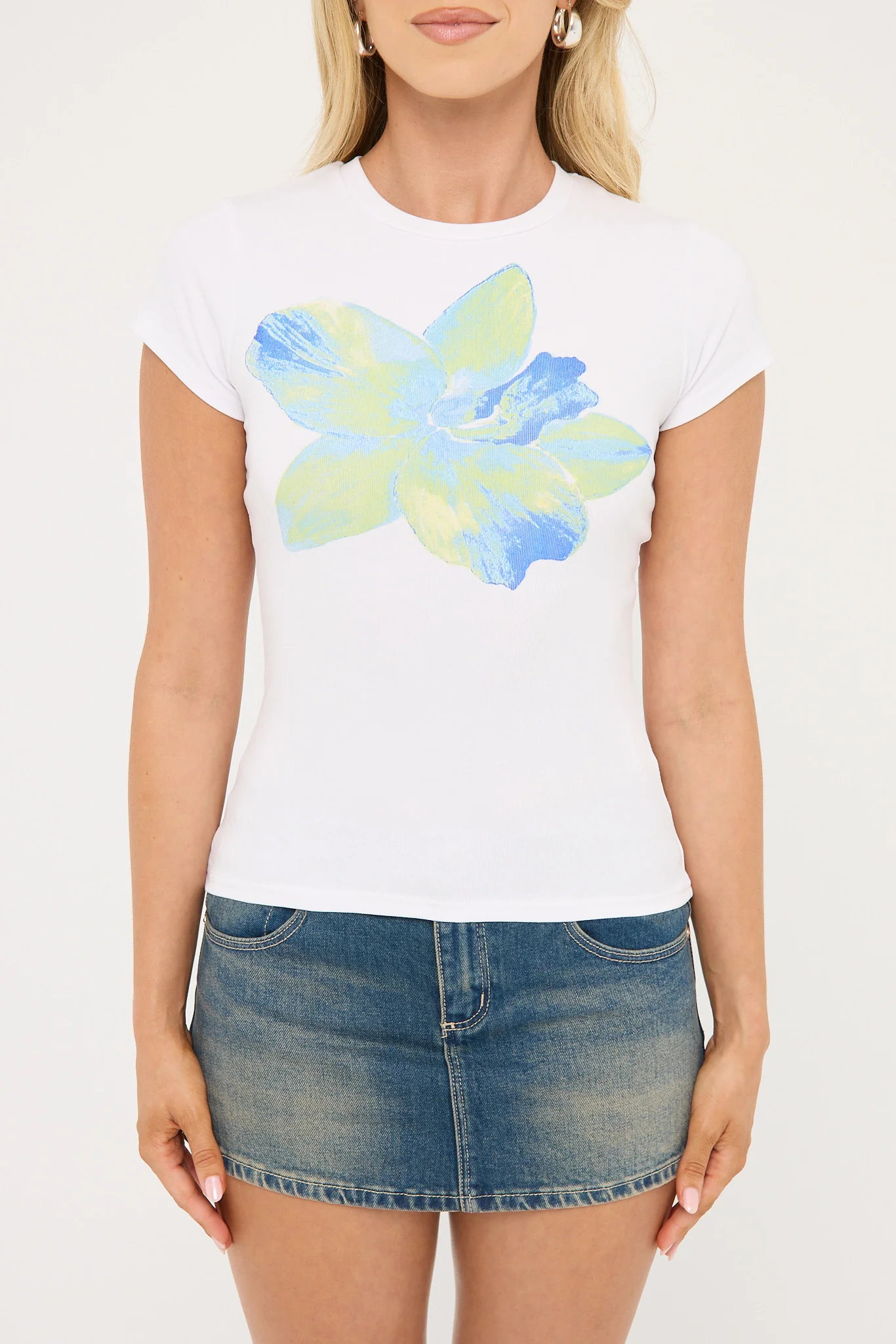 Luck & Trouble Fleur Bloom Flower Tee White - Image 6