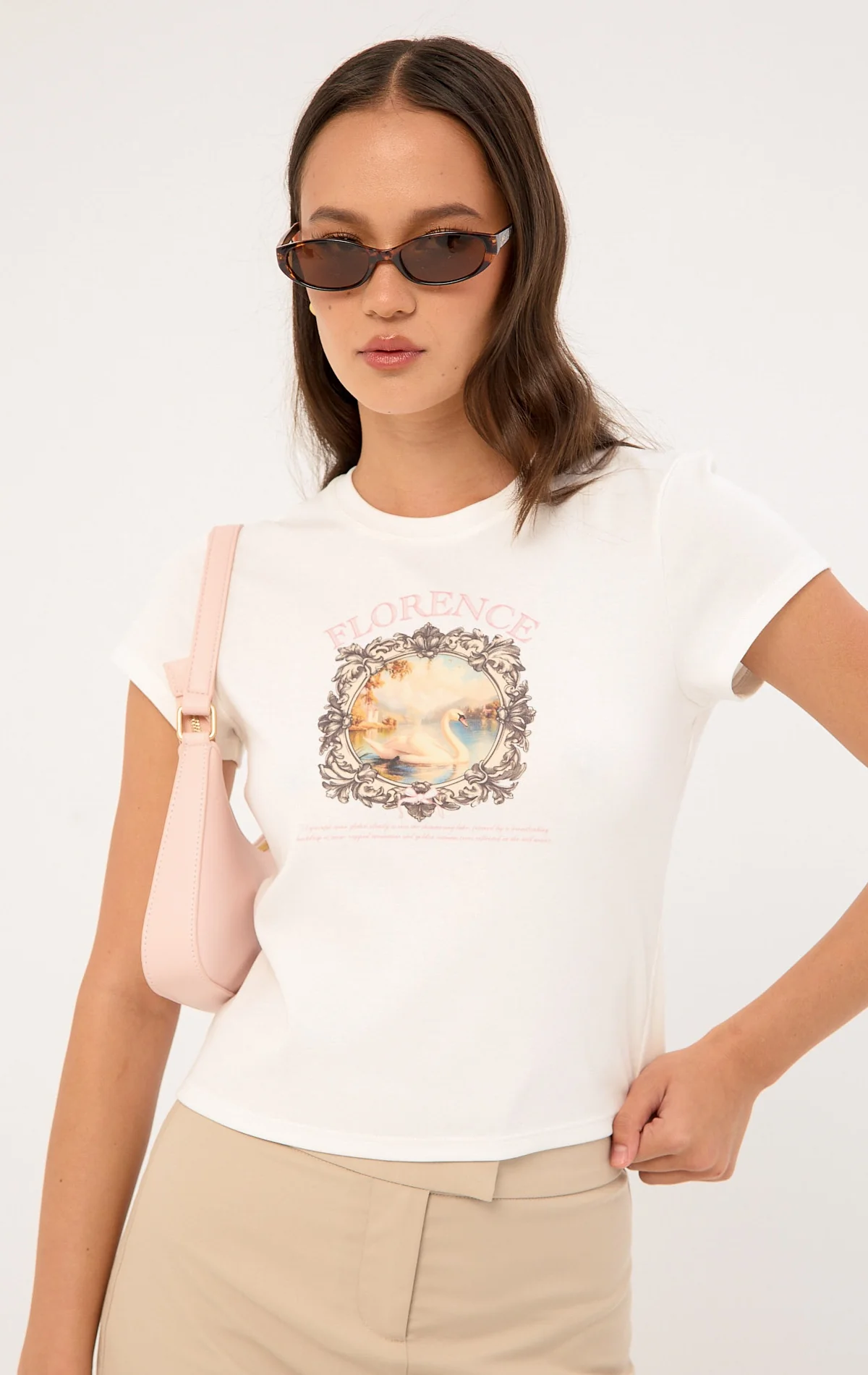 Luck & Trouble Florence Art Baby Tee White - Image 2