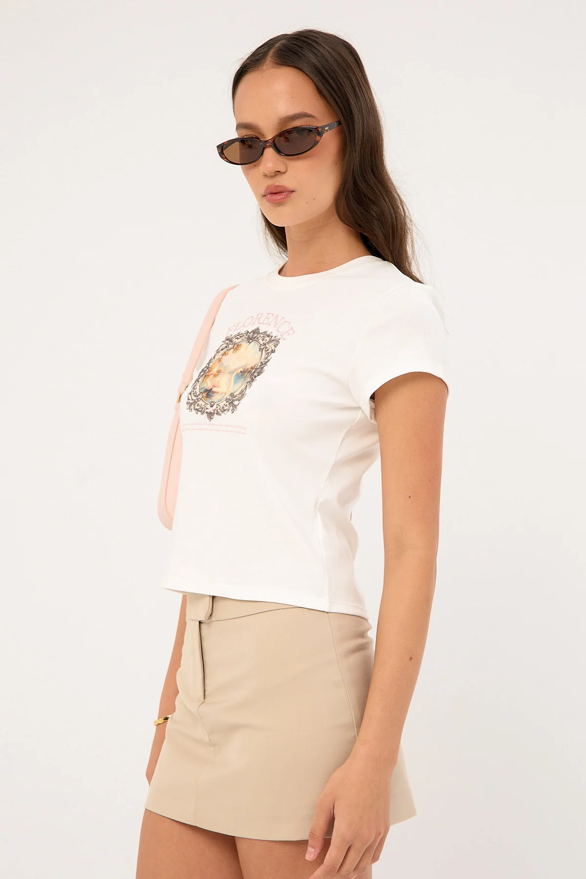 Luck & Trouble Florence Art Baby Tee White - Image 3