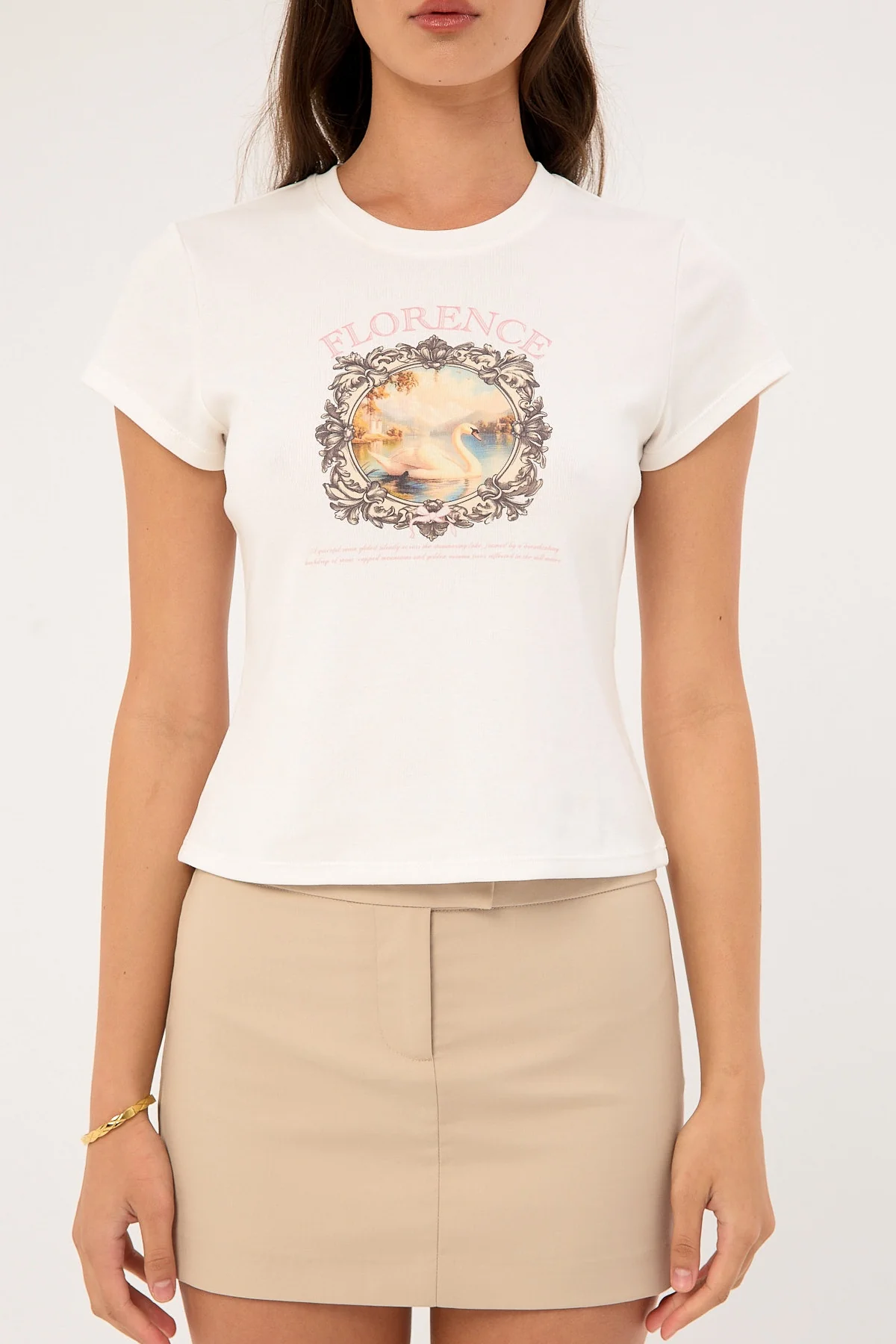 Luck & Trouble Florence Art Baby Tee White - Image 7