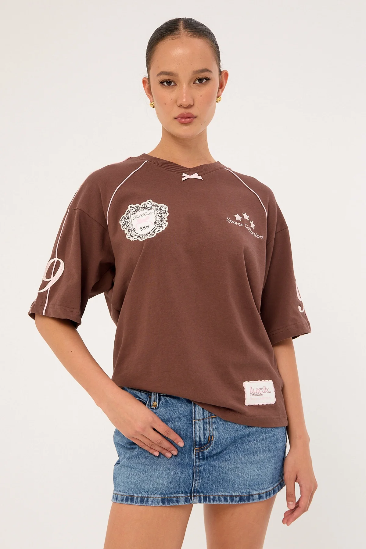 Luck & Trouble Home Run Honey Oversized Tee Brown