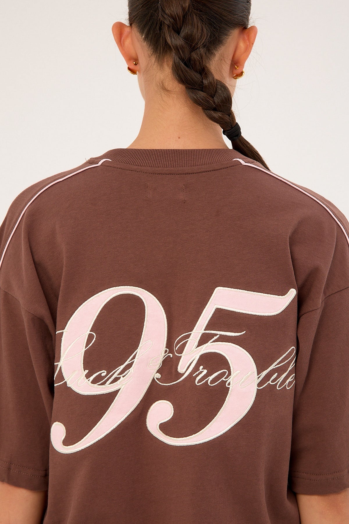 Luck & Trouble Home Run Honey Oversized Tee Brown - Image 9