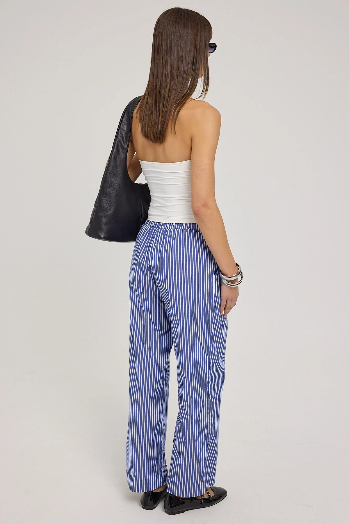 Luck & Trouble Horizon Elasticated Stripe Pant Blue Stripe - Image 3