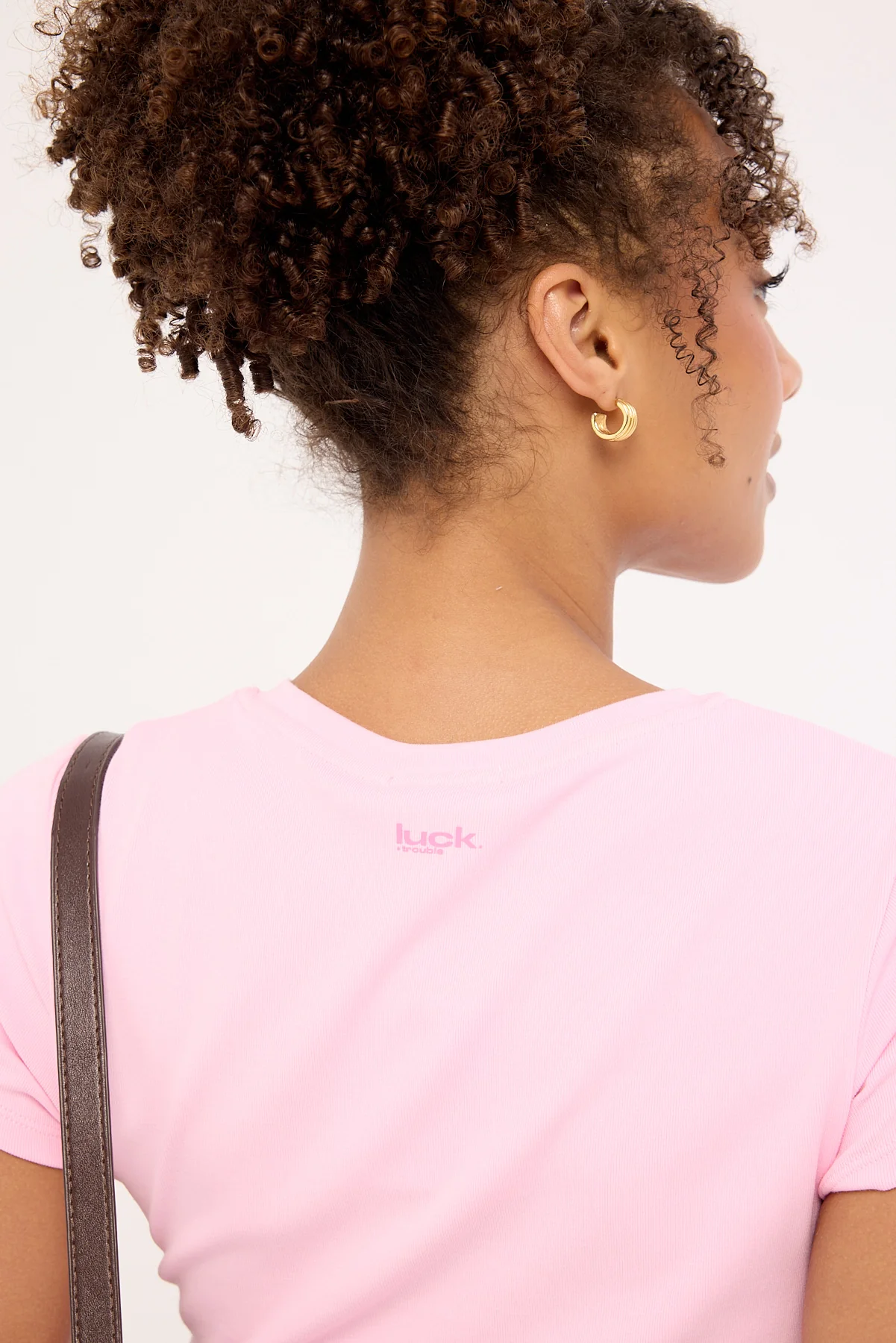 Luck & Trouble I'm Just A Girl Baby Tee Pink - Image 6